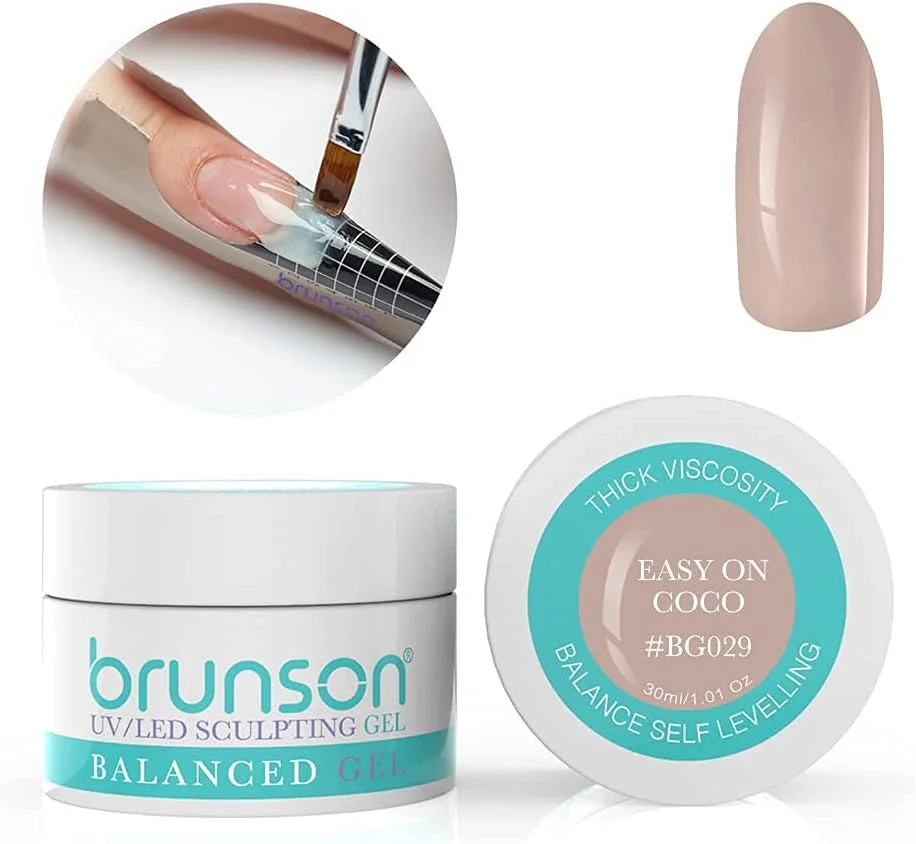 ژل بیلدر ناخن برانسون، ژل بیلدر UV استتار، ژل تراز کننده متعادل، سیستم ژل ناخن UV LED، ژل مانیکور، ژل رابر 30 میلی لیتر، استفاده آسان، رنگ Coco BG029