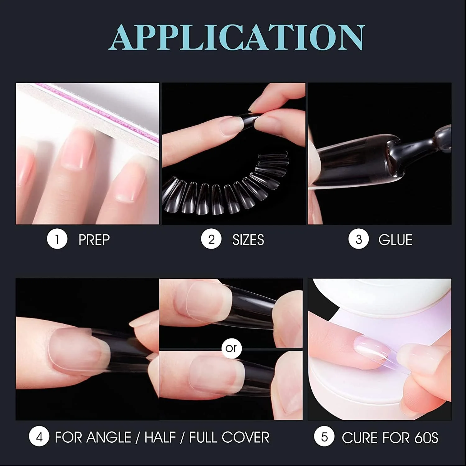 کیت نوک ناخن ژل نرم پوشش کامل برونسون برای اکستنشن ناخن خیساندنی 550 عددی نوک ناخن ژل نرم شفاف پوشش کامل مربعی متوسط کیت نوک ناخن ژل نرم پوشش کامل برونسون برای اکستنشن ناخن خیساندنی 550 عددی نوک ناخن ژل نرم شفاف پوشش کامل مربعی متوسط