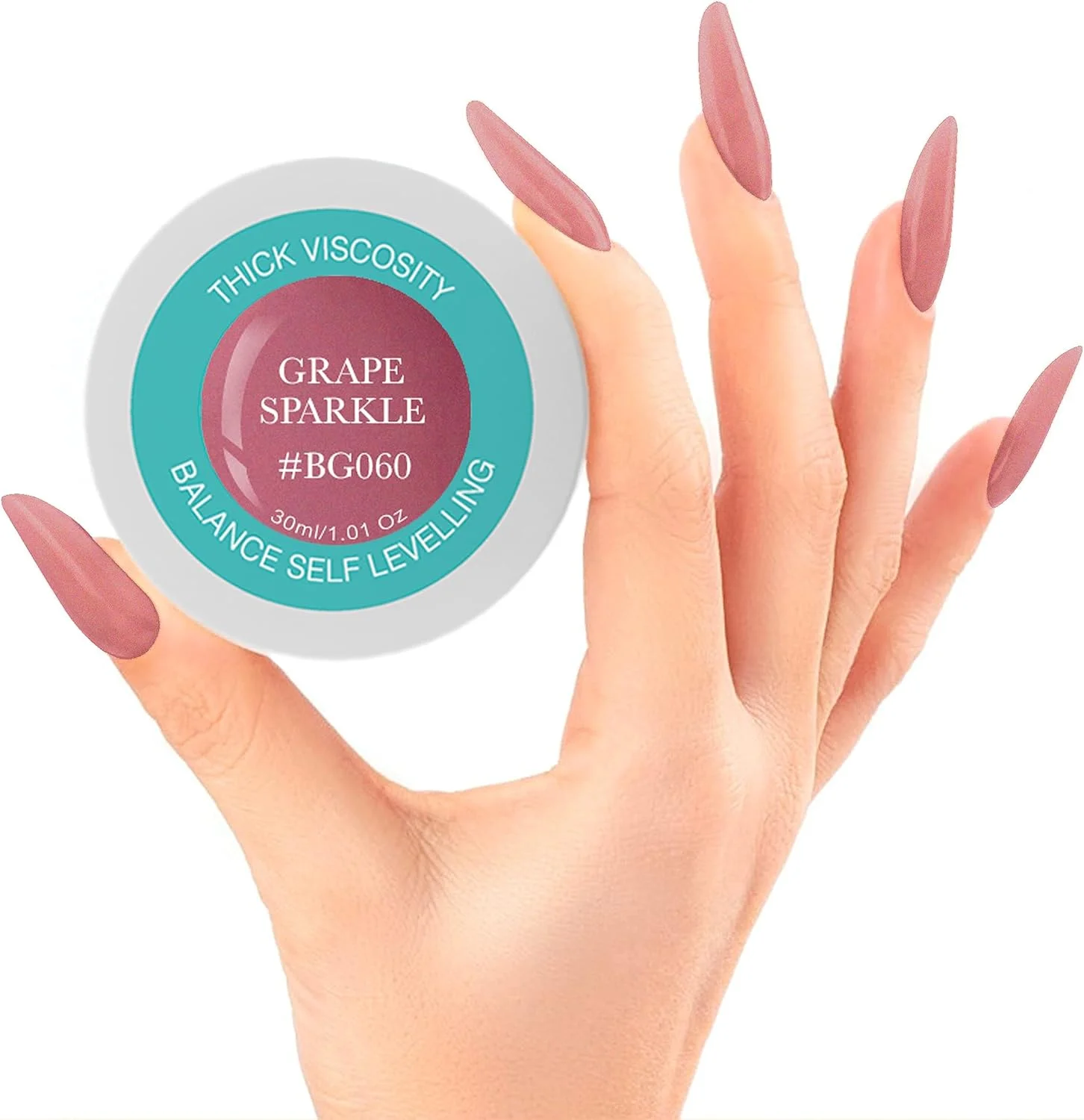 ژل بیلدر ناخن برانسون برای طراحی و فرم دهی، ژل UV استتار، ژل متعادل کننده، سیستم ژل طراحی ناخن با نور UV LED، ژل مانیکور، ژل رابر 30 میل، مدل Grap Sparkle BG060