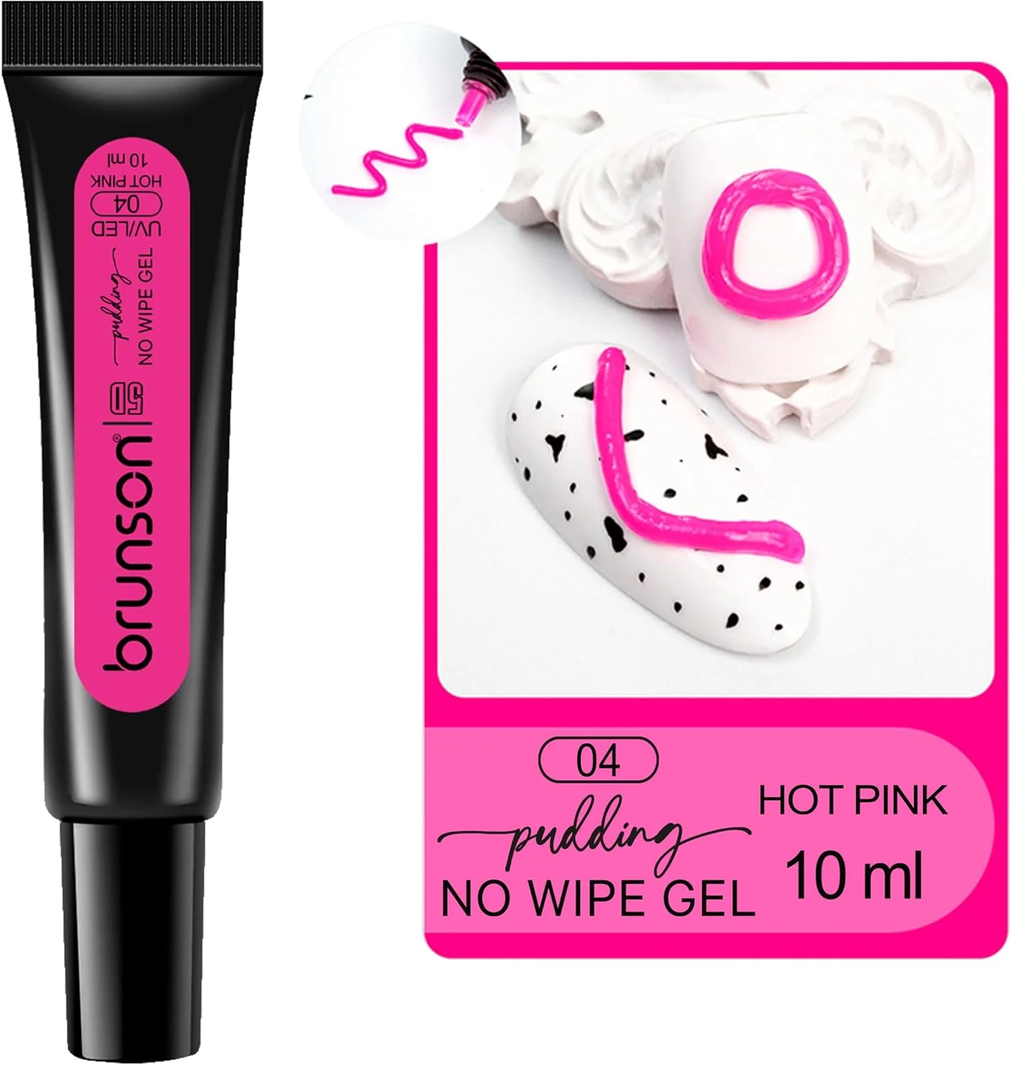 لاک ژل پودینگ جامد 5D برانسون، لاک ژل ژله ای رنگین کمانی، ژل سه بعدی طراحی ناخن، ژل پولی اکستنشن ناخن، ژل سازنده ناخن برای طراحی و مانیکور ناخن های DIY