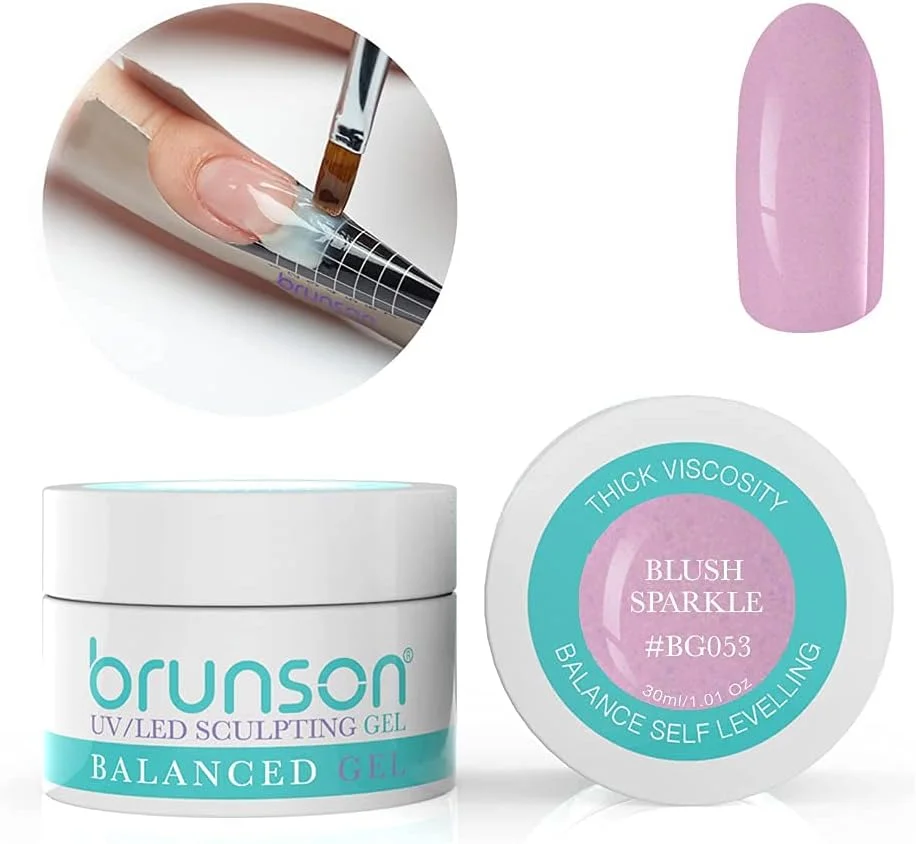 ژل کاشت ناخن برانسون، ژل بیلدر UV استتار کننده، ژل تراز کننده متعادل، سیستم ژل کاشت ناخن با نور UV LED، ژل مانیکور، ژل رابر 30ml، رژگونه اکلیلی BG053