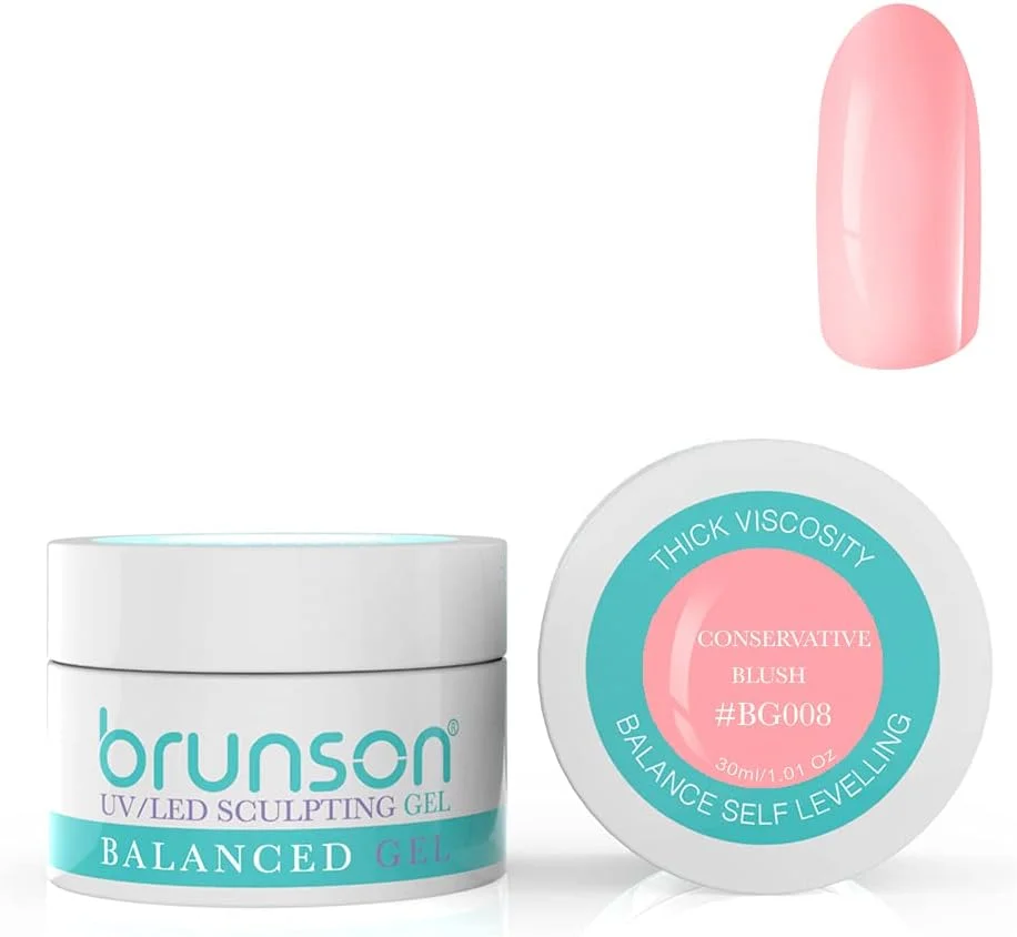 ژل بیلدر ناخن برانسون، ژل UV برای طراحی و فرم دهی ناخن، سیستم ژل، ژل مانیکور، ژل رابر، 30 میل، رژگونه محتاط BG008