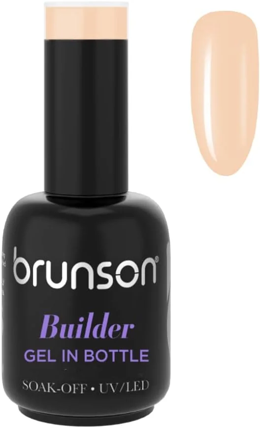 لاک ژل ناخن برونسون، ژل سخت، ژل سازنده و ژل تقویت کننده برای ناخن های سخت، قوی، اکستنشن و رشد 18 میلی لیتر (نیاز به خشک شدن زیر لامپ LED یا UV)