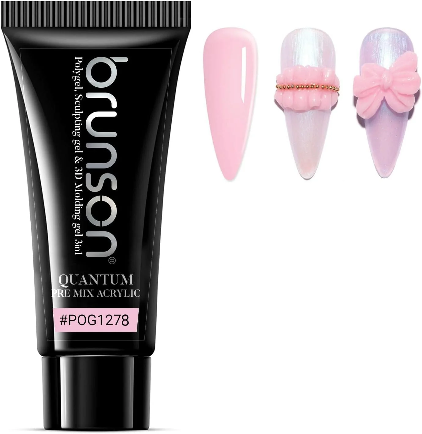 ژل پلی اکستنشن ناخن 3 در 1 برونسون، ژل اکریلیک ناخن، ژل قالب گیری سه بعدی، ژل سازنده تقویت ناخن، ژل مجسمه سازی اکستنشن ناخن، ناخن های فرانسوی همه کاره 60 گرم