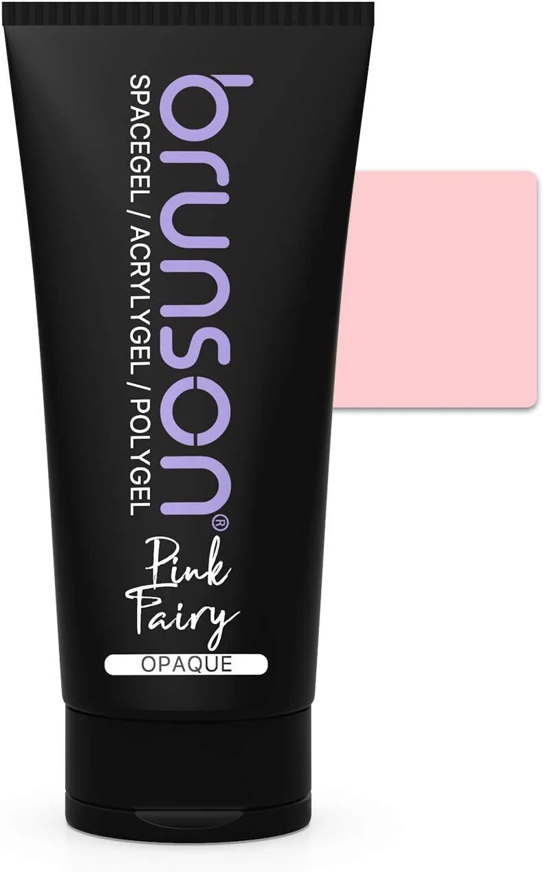 ژل پلی ناخن Brunson، رنگ صورتی پری، ژل اکستنشن ناخن پلی، 60 گرم، ابزار تقویت و ضخیم کننده ناخن