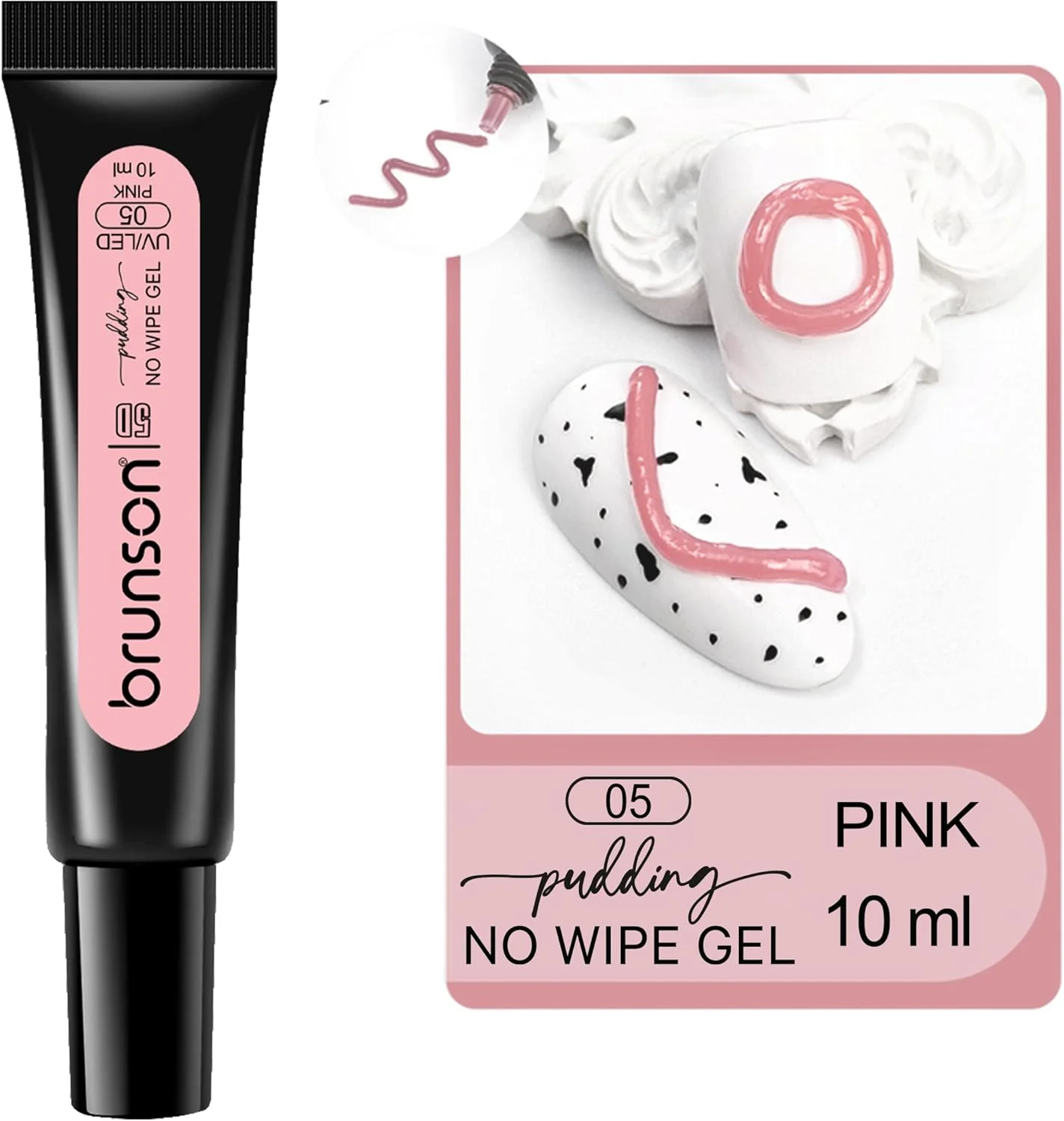 ژل بیلدر برانسون، ژل اکستنشن ناخن شفاف، ژل پودر کروم ناخن، ژل بیلدر اکستنشن ناخن برای مانیکور و طراحی ناخن با ژل LED/UV