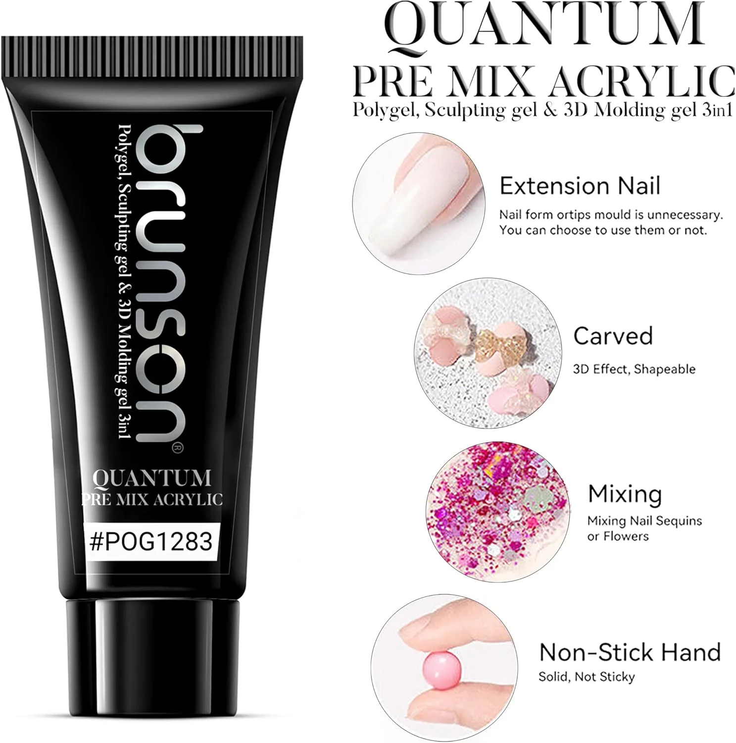 ژل اکریلیک پیش مخلوط کوانتوم برونسون 3 در 1 برای کاشت ناخن، ژل ناخن اکریلیک، ژل قالب گیری سه بعدی، ژل سازنده تقویت کننده ناخن، ژل مجسمه سازی برای کاشت ناخن، ناخن های فرانسوی همه کاره 60 گرم ژل اکریلیک پیش مخلوط کوانتوم برونسون 3 در 1 برای کاشت ناخن، ژل ناخن اکریلیک، ژل قالب گیری سه بعدی، ژل سازنده تقویت کننده ناخن، ژل مجسمه سازی برای کاشت ناخن، ناخن های فرانسوی همه کاره 60 گرم