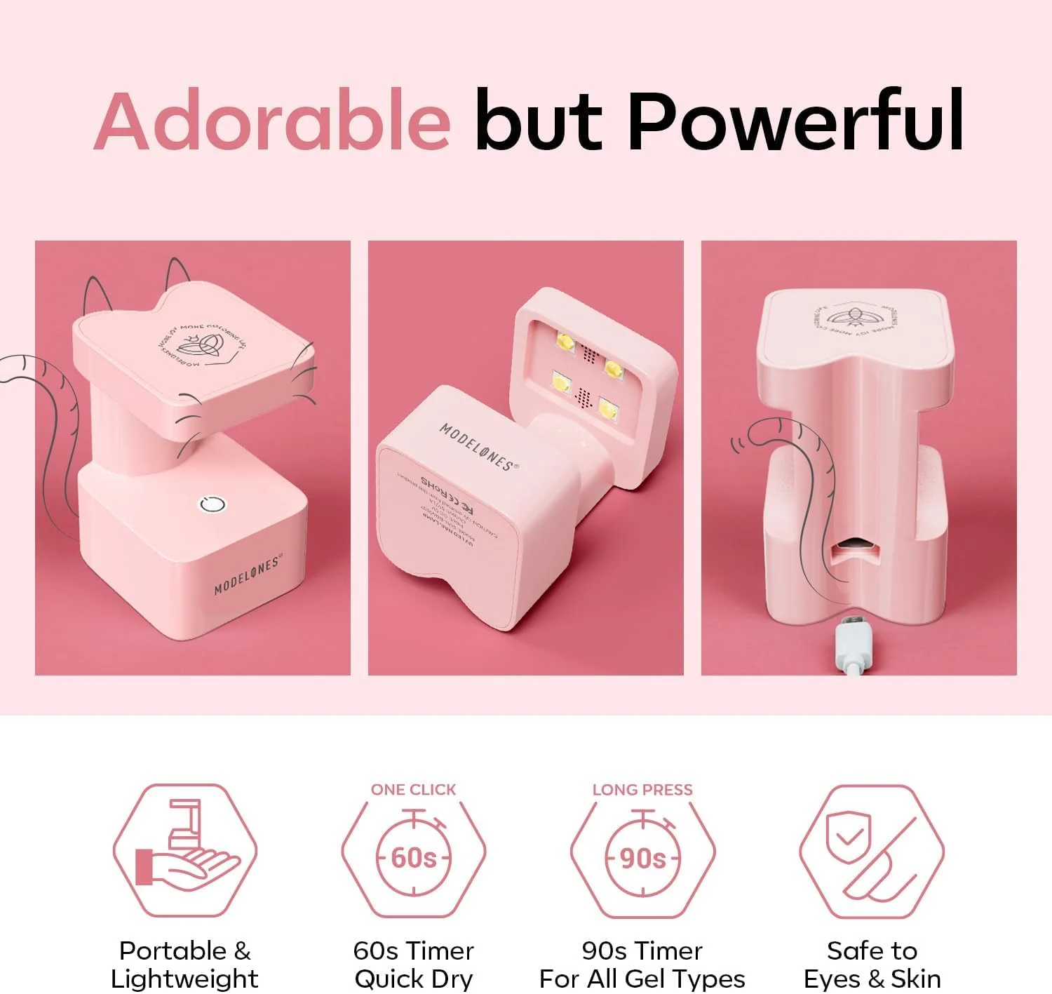 چراغ UV کوچک مدلونز برای ناخن های ژلی، چراغ خشک کن کوچک ناخن، چراغ خشک کن سریع برای ناخن های ژل ایکس، لامپ LED ناخن، چراغ USB قابل حمل ناخن برای خشک کردن سریع، صورتی چراغ UV کوچک مدلونز برای ناخن های ژلی، چراغ خشک کن کوچک ناخن، چراغ خشک کن سریع برای ناخن های ژل ایکس، لامپ LED ناخن، چراغ USB قابل حمل ناخن برای خشک کردن سریع، صورتی