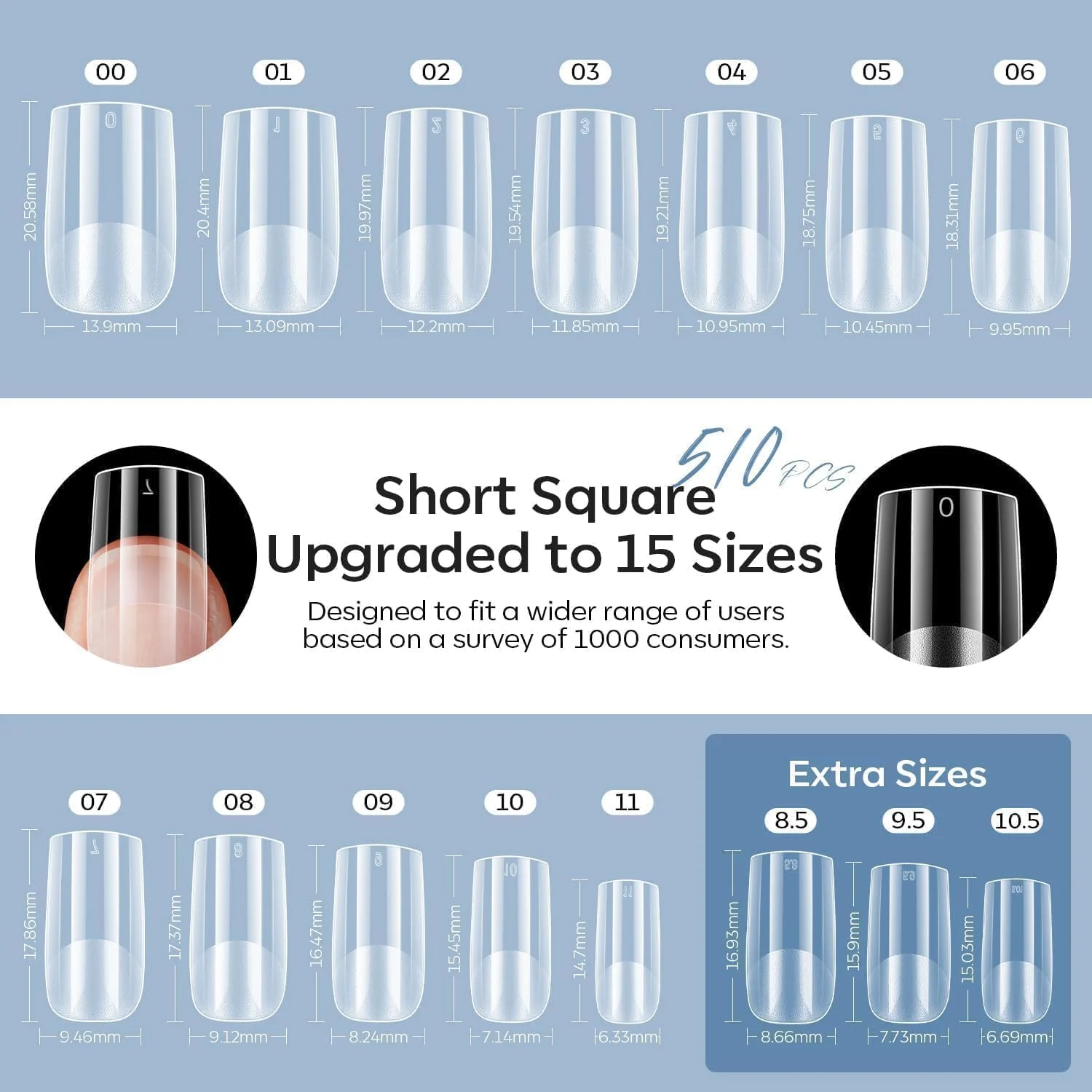 ست ناخن ژلی Modelones، ارتقا یافته با ۱۵ سایز مختلف تیپ ناخن ژلی مربعی کوتاه، چسب ۹ در ۱، دهیدراتور و لامپ ال ای دی قابل حمل، ست ۵۱۰ عددی اکستنشن ناخن مربعی از پیش طراحی شده، مناسب برای استفاده در خانه و هدیه برای خانم ها ست ناخن ژلی Modelones، ارتقا یافته با ۱۵ سایز مختلف تیپ ناخن ژلی مربعی کوتاه، چسب ۹ در ۱، دهیدراتور و لامپ ال ای دی قابل حمل، ست ۵۱۰ عددی اکستنشن ناخن مربعی از پیش طراحی شده، مناسب برای استفاده در خانه و هدیه برای خانم ها