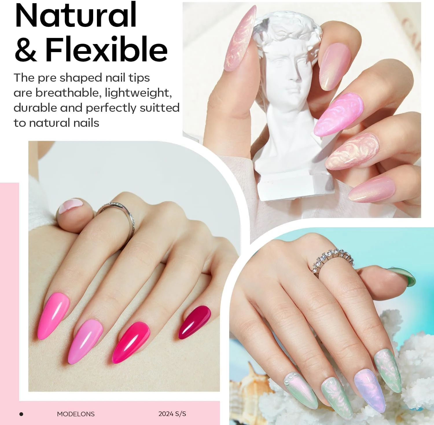 ست کاشت ناخن ژلی Modelones، شامل 500 عدد تیپ ناخن ژلی نرم با فرم بادامی متوسط، چسب ناخن 4 در 1، دهیدراتور آمادهسازی ناخن و لامپ LED قابل حمل، ست آسان اکستنشن ناخن برای طراحی ناخن عید پاک ست کاشت ناخن ژلی Modelones، شامل 500 عدد تیپ ناخن ژلی نرم با فرم بادامی متوسط، چسب ناخن 4 در 1، دهیدراتور آمادهسازی ناخن و لامپ LED قابل حمل، ست آسان اکستنشن ناخن برای طراحی ناخن عید پاک