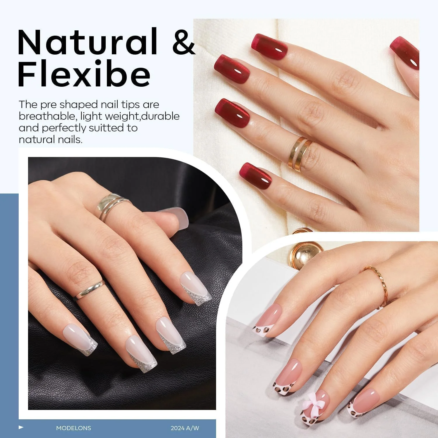 ست ناخن ژلی Modelones، ارتقا یافته با ۱۵ سایز مختلف تیپ ناخن ژلی مربعی کوتاه، چسب ۹ در ۱، دهیدراتور و لامپ ال ای دی قابل حمل، ست ۵۱۰ عددی اکستنشن ناخن مربعی از پیش طراحی شده، مناسب برای استفاده در خانه و هدیه برای خانم ها ست ناخن ژلی Modelones، ارتقا یافته با ۱۵ سایز مختلف تیپ ناخن ژلی مربعی کوتاه، چسب ۹ در ۱، دهیدراتور و لامپ ال ای دی قابل حمل، ست ۵۱۰ عددی اکستنشن ناخن مربعی از پیش طراحی شده، مناسب برای استفاده در خانه و هدیه برای خانم ها