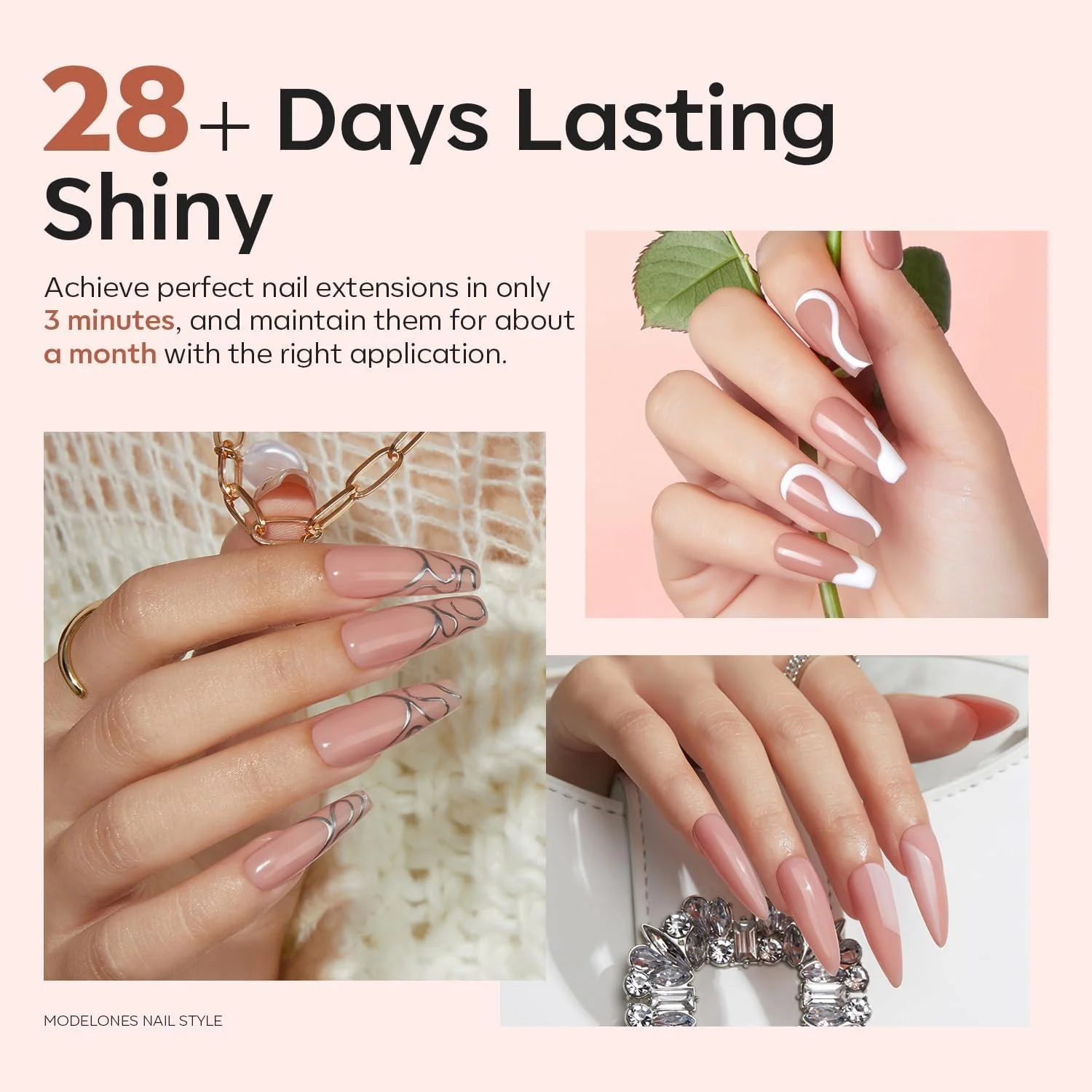 پلی ژل ناخن مدلونز، 60 میلی لیتر رنگ طبیعی Nude، مناسب برای افزایش ضخامت و کاشت ناخن، مناسب تمام فصول و رنگ پوست های خنثی، مناسب برای استفاده خانگی و سالن