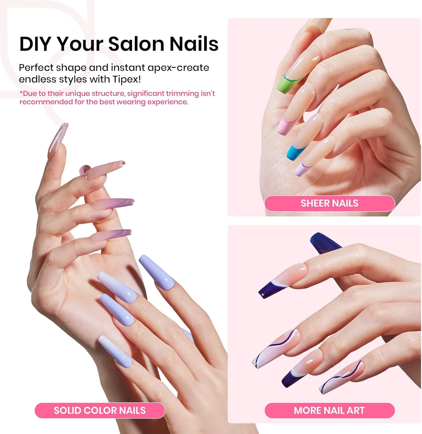 کیت ناخن مصنوعی فوری Beetles Tipex، بلند مدل تابوتی، 224 عدد، 16 سایز، پیش ساخته و حکاکی شده، ناخن های اکریلیک ضخیم تر، اکستنشن ناخن مصنوعی با چسب، همراه با مینی لامپ کیت ناخن مصنوعی فوری Beetles Tipex، بلند مدل تابوتی، 224 عدد، 16 سایز، پیش ساخته و حکاکی شده، ناخن های اکریلیک ضخیم تر، اکستنشن ناخن مصنوعی با چسب، همراه با مینی لامپ