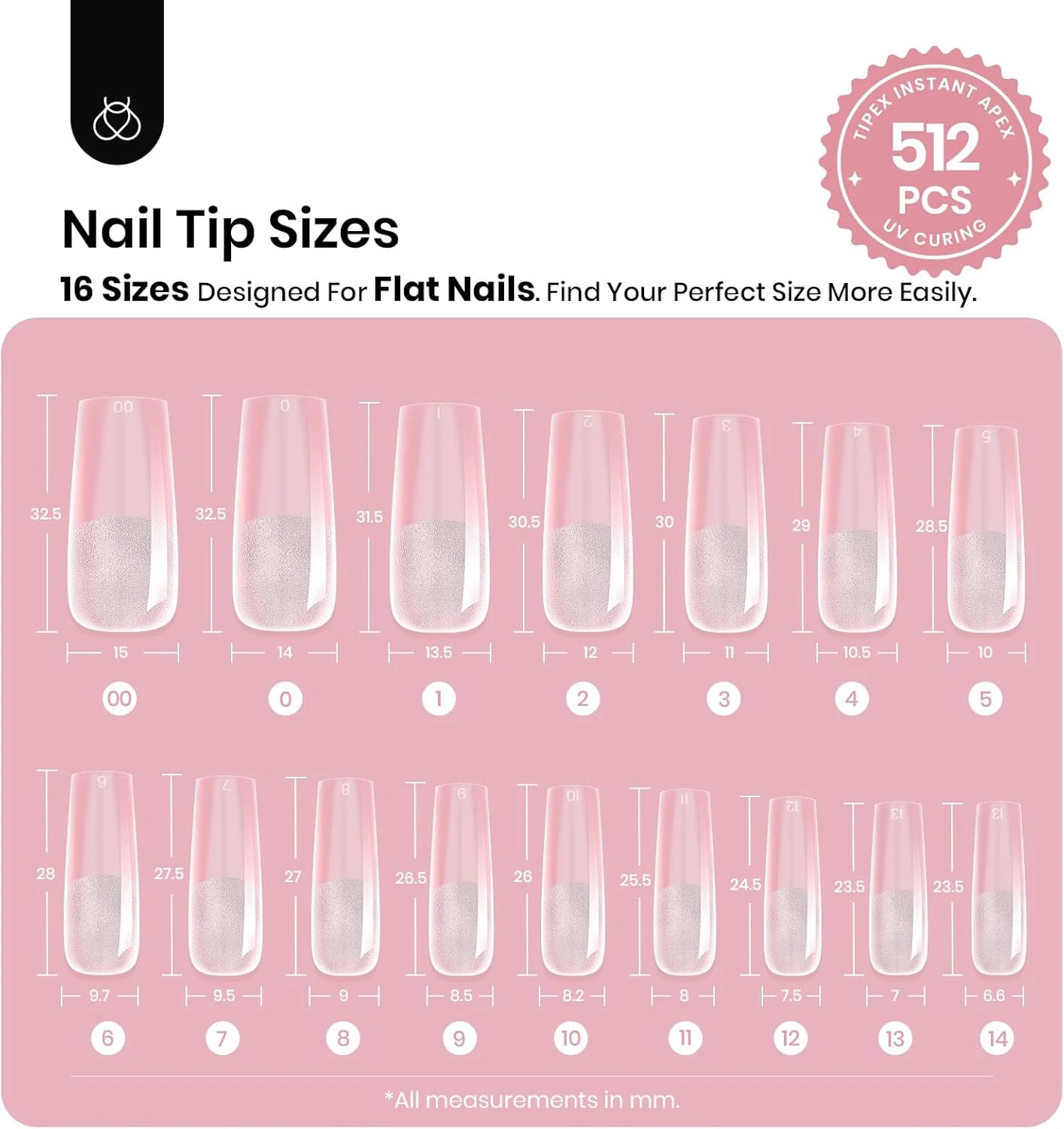 تیپ ناخن ژلی بیتلز، 512 عدد، مربع بلند از پیش ساخته و حکاکی شده، ناخن های اکریلیک ضخیم تر، پوشش کامل قوی، اکستنشن مصنوعی برای ساخت