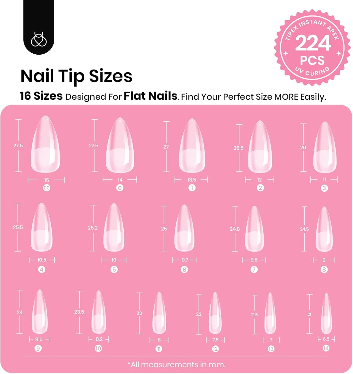 تیپ های ناخن فوری Beetles Tipex Apex، 224 عدد در 16 سایز، تیپ های ناخن ژلی از پیش ساخته شده و از پیش حکاکی شده، ناخن های اکریلیک ضخیم تر، اکستنشن ناخن مصنوعی با چسب ناخن UV و لامپ ناخن برای ناخن های صاف تیپ های ناخن فوری Beetles Tipex Apex، 224 عدد در 16 سایز، تیپ های ناخن ژلی از پیش ساخته شده و از پیش حکاکی شده، ناخن های اکریلیک ضخیم تر، اکستنشن ناخن مصنوعی با چسب ناخن UV و لامپ ناخن برای ناخن های صاف