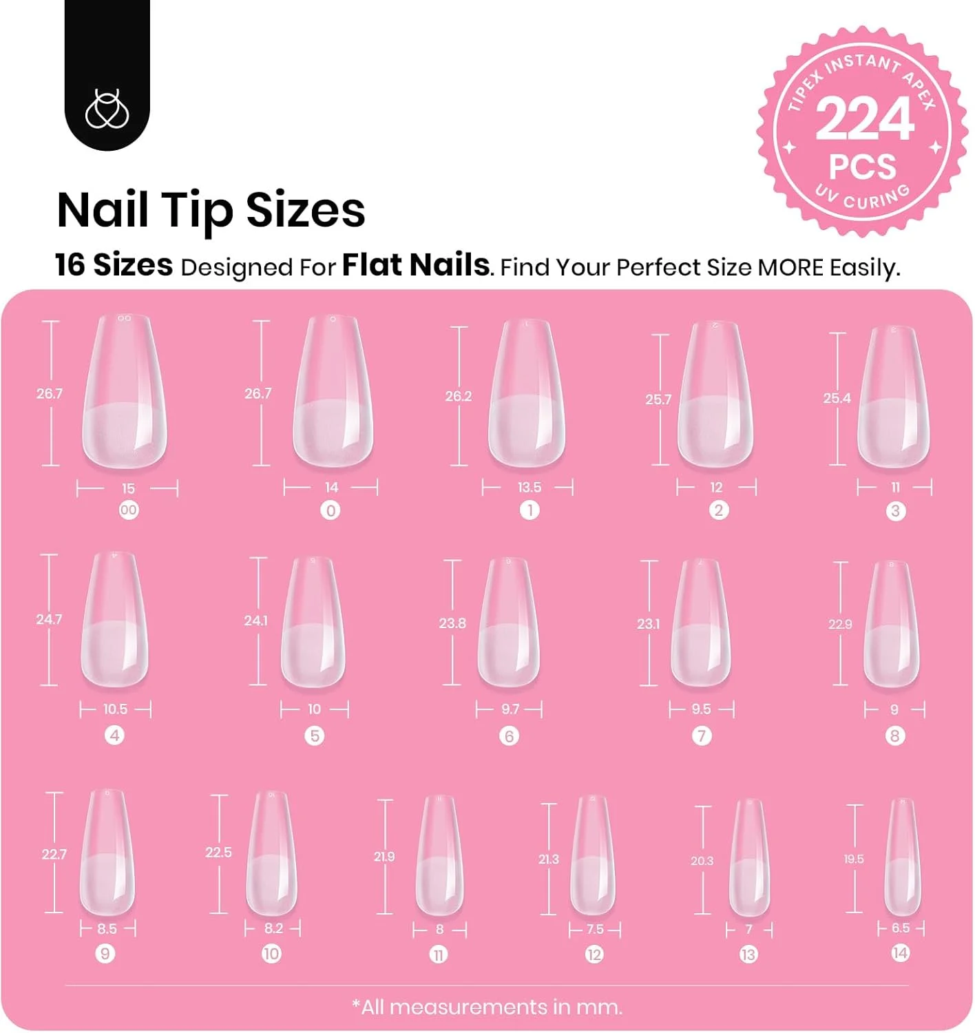 ست لاک ژل ناخن بیلز مدل Tipex با 224 تکه، 16 سایز، تیپ های خمیده تابوتی، چسب پیش ساخت اکریلیک، مینی لامپ، سوهان مناسب استفاده شخصی یا سالن ست لاک ژل ناخن بیلز مدل Tipex با 224 تکه، 16 سایز، تیپ های خمیده تابوتی، چسب پیش ساخت اکریلیک، مینی لامپ، سوهان مناسب استفاده شخصی یا سالن