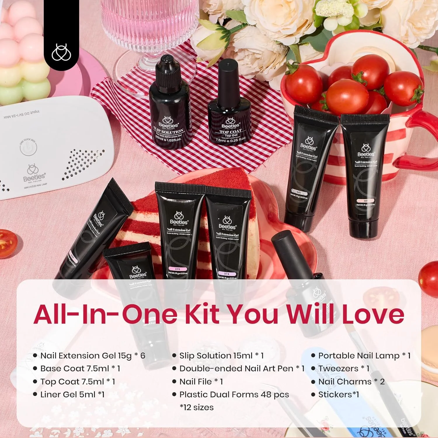 کیت ژل پولی اکستنشن ناخن بیتلز، 6 رنگ، همراه با مینی لامپ، صورتی، کرم، بنفش، مناسب برای مبتدیان، محلول های غلیظ کننده، DIY، خانه، سالن، هدیه، زنان و من کیت ژل پولی اکستنشن ناخن بیتلز، 6 رنگ، همراه با مینی لامپ، صورتی، کرم، بنفش، مناسب برای مبتدیان، محلول های غلیظ کننده، DIY، خانه، سالن، هدیه، زنان و من