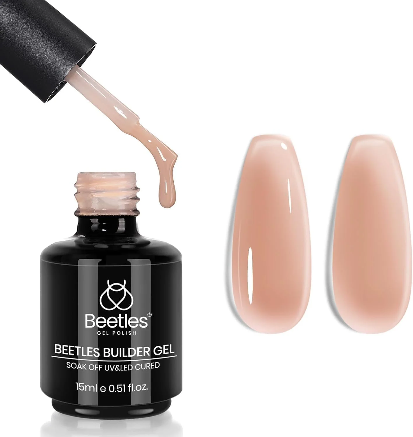 ژل بیلدر ناخن بیتلز، ژل ژله ای 7 در 1، ژل بیلدر بژ برای ناخن های ژلی، چسب ناخن برای ناخن های مصنوعی، ژل بیلدر سخت برای ناخن، تقویت کننده، لایه پایه، اکستنشن ناخن، ناخن DIY، 15 میل