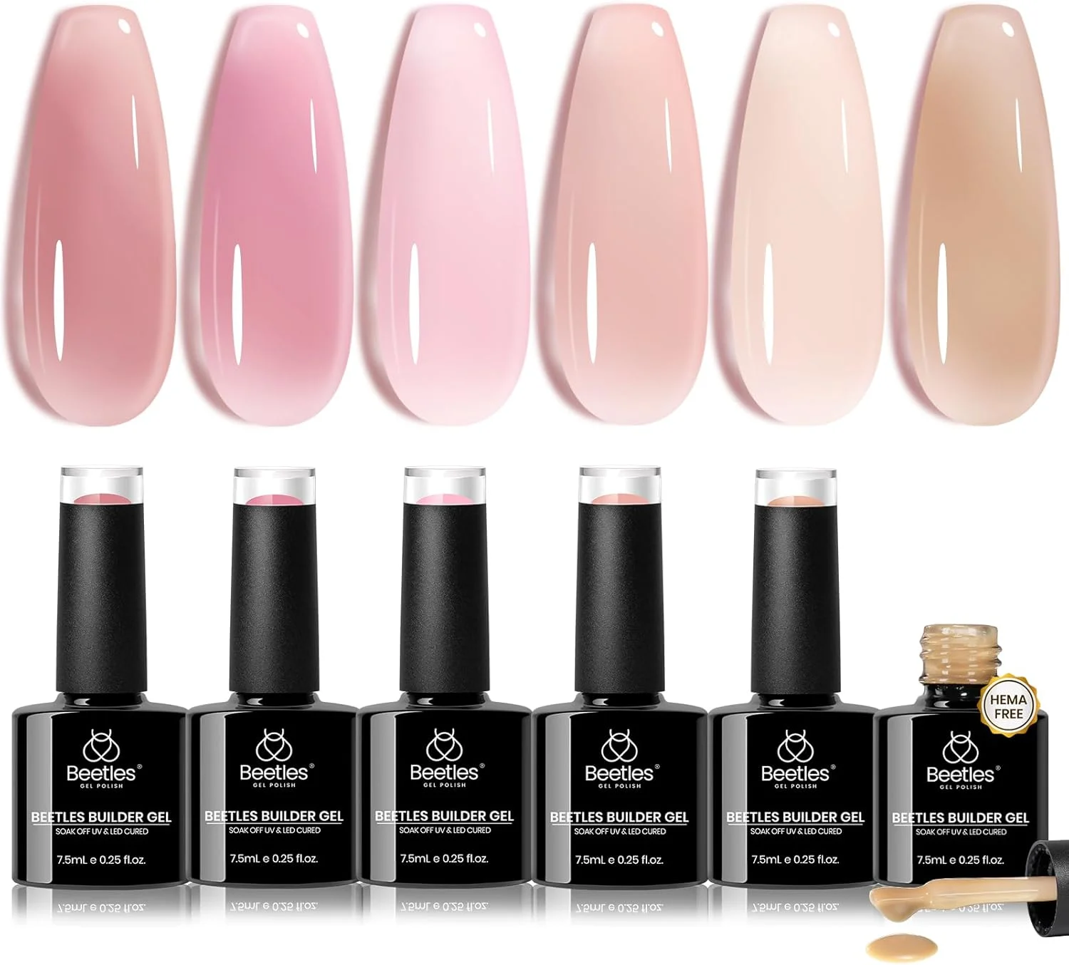 ست ژل بیلدر Beetles بدون HEMA - Peach Breeze، ۶ رنگ، ۸ در ۱، تقویت کننده و مناسب برای اکستنشن ناخن، مناسب برای مبتدیان، استفاده در منزل و سالن، ژل بیلدر ناخن رنگ بدن، نیاز به لامپ UV و LED ست ژل بیلدر Beetles بدون HEMA - Peach Breeze، ۶ رنگ، ۸ در ۱، تقویت کننده و مناسب برای اکستنشن ناخن، مناسب برای مبتدیان، استفاده در منزل و سالن، ژل بیلدر ناخن رنگ بدن، نیاز به لامپ UV و LED
