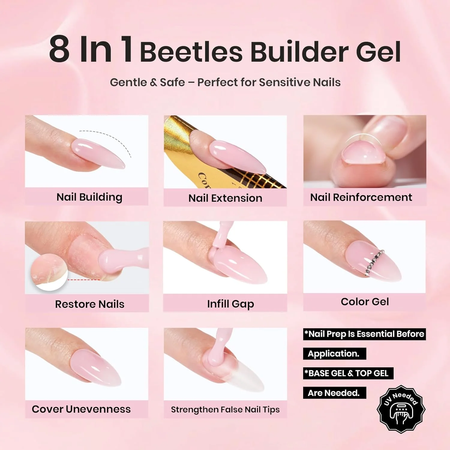 ست ژل بیلدر Beetles بدون HEMA - Peach Breeze، ۶ رنگ، ۸ در ۱، تقویت کننده و مناسب برای اکستنشن ناخن، مناسب برای مبتدیان، استفاده در منزل و سالن، ژل بیلدر ناخن رنگ بدن، نیاز به لامپ UV و LED ست ژل بیلدر Beetles بدون HEMA - Peach Breeze، ۶ رنگ، ۸ در ۱، تقویت کننده و مناسب برای اکستنشن ناخن، مناسب برای مبتدیان، استفاده در منزل و سالن، ژل بیلدر ناخن رنگ بدن، نیاز به لامپ UV و LED