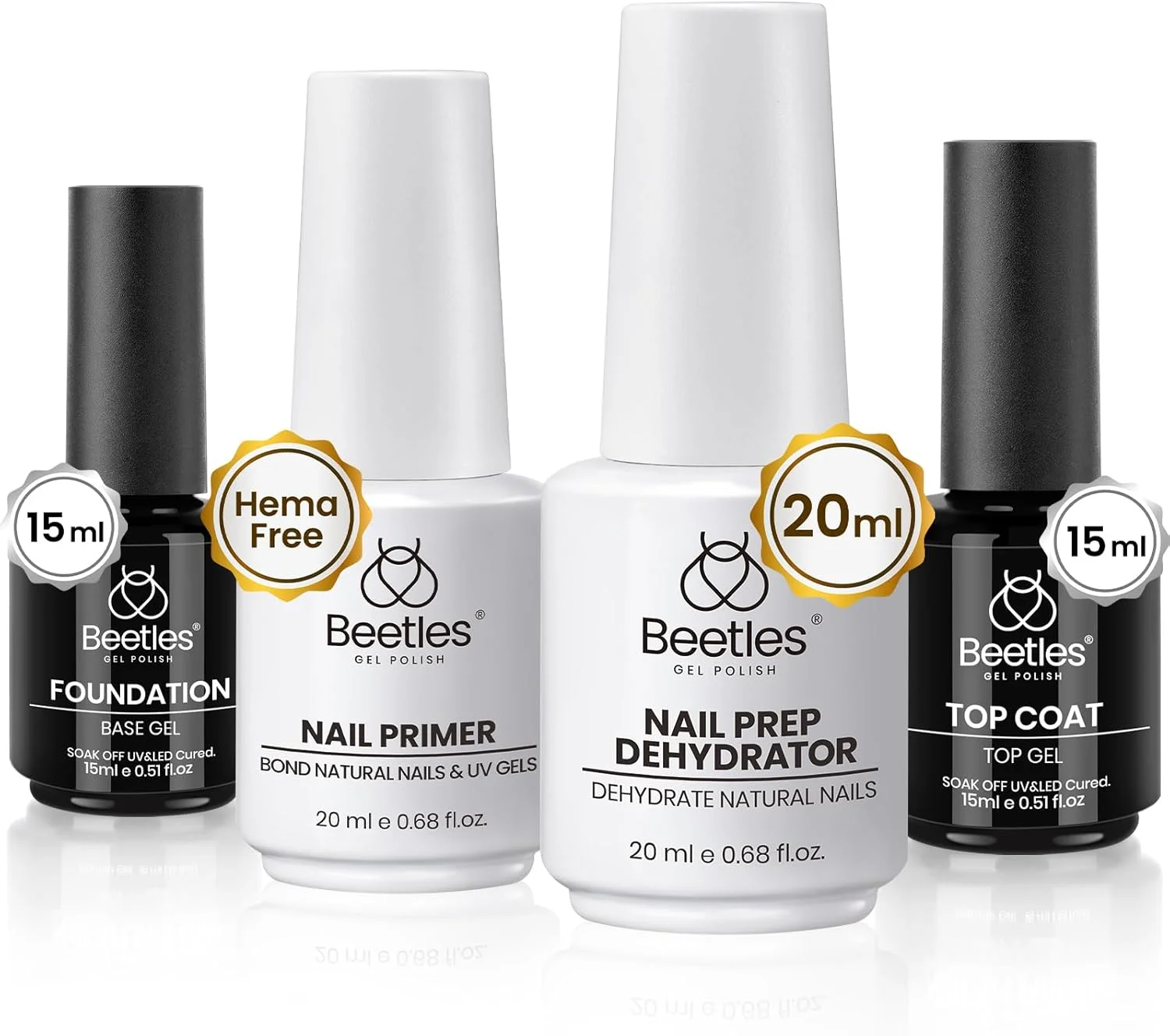 مجموعه ۴ عددی ژل بیس و تاپ کت Beetles، همراه با دهیدراتور و پرایمر ناخن ۲۰ میلی لیتری، آمادهسازی حرفهای ناخن، بدون اسید و Hema، ست پرایمر باند دهیدراته برای مانیکور ناخن اکریلیک، هدیه برای خانمها مجموعه ۴ عددی ژل بیس و تاپ کت Beetles، همراه با دهیدراتور و پرایمر ناخن ۲۰ میلی لیتری، آمادهسازی حرفهای ناخن، بدون اسید و Hema، ست پرایمر باند دهیدراته برای مانیکور ناخن اکریلیک، هدیه برای خانمها