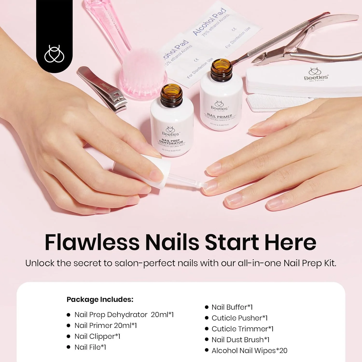 مجموعه آمادهسازی ناخن Beetles - دهیدراتور و پرایمر ناخن - بدون Hema و بدون اسید - ظرفیت بزرگ 20 میلیلیتری - شامل ابزار مانیکور - برای ناخنهای اکریلیک و ناخنهای ژلی مجموعه آمادهسازی ناخن Beetles - دهیدراتور و پرایمر ناخن - بدون Hema و بدون اسید - ظرفیت بزرگ 20 میلیلیتری - شامل ابزار مانیکور - برای ناخنهای اکریلیک و ناخنهای ژلی