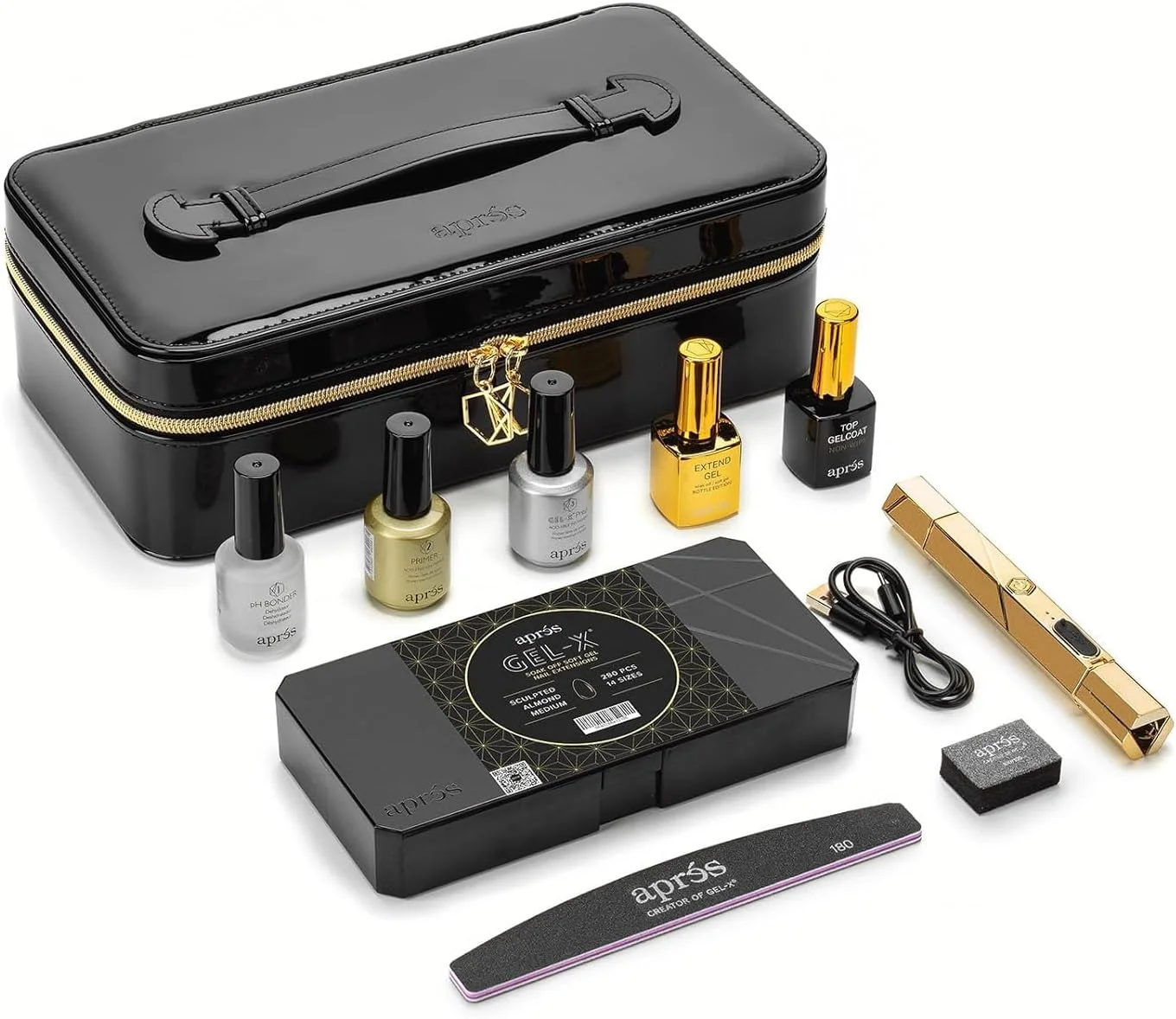 کیت شروع ناخن حرفه ای ژل-ایکس APRÉS، ۱۴ سایز ۰۰-۹ با سایزهای نیمه، کیت اکستنشن نوک ناخن ژل نرم، نسخه ۲۰۲۵ (بادامی حکاکی شده متوسط) کیت شروع ناخن حرفه ای ژل-ایکس APRÉS، ۱۴ سایز ۰۰-۹ با سایزهای نیمه، کیت اکستنشن نوک ناخن ژل نرم، نسخه ۲۰۲۵ (بادامی حکاکی شده متوسط)