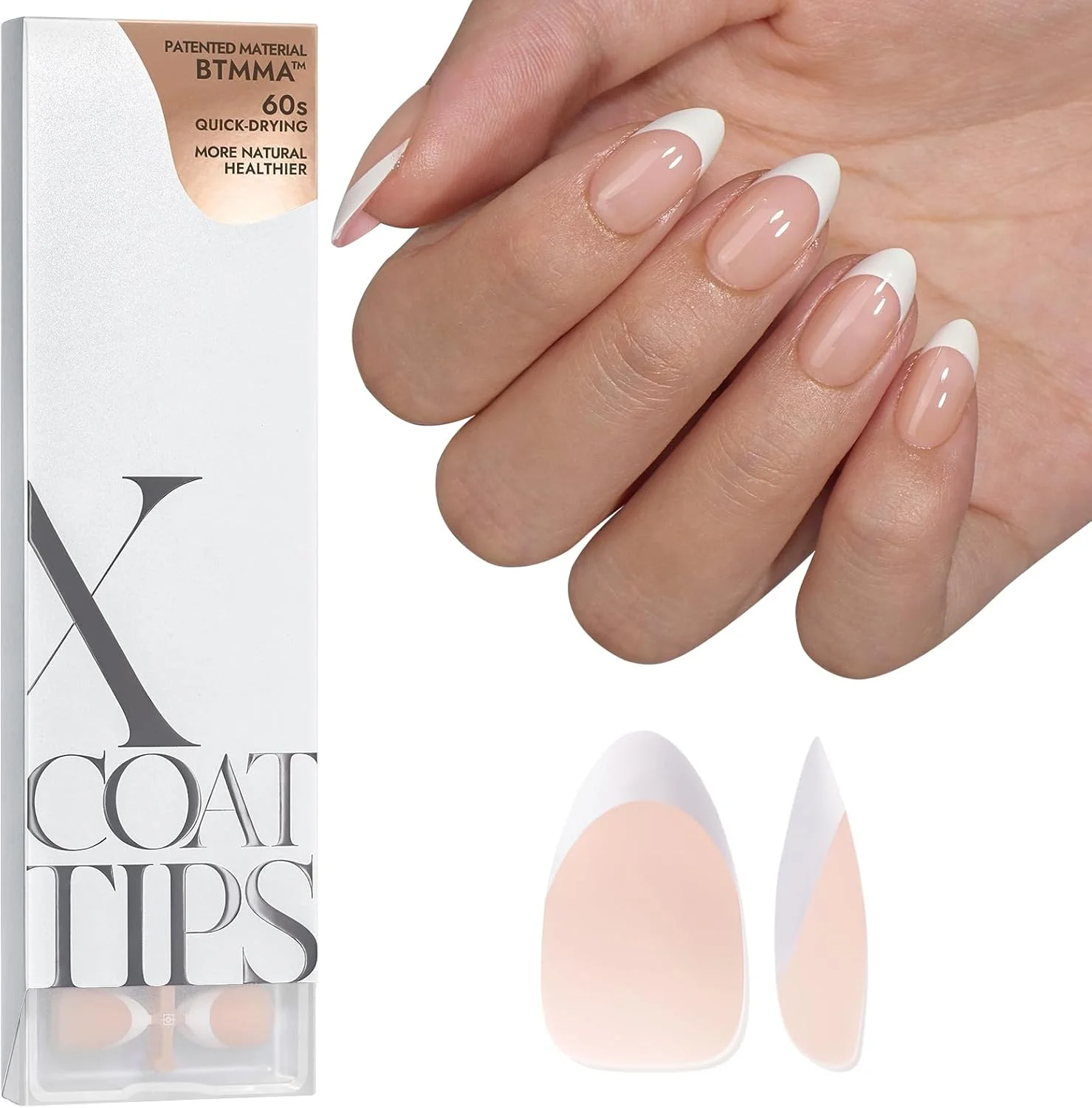 BTArtboxnails تیپ ناخن ژلی نرم - سری فرانسوی XCOATTIPS، ناخن های مصنوعی فرانسوی، ناخن های بادامی کوتاه، ناخن های اکرلیکی نود، ست اکستنشن ناخن چسبی BTArtboxnails تیپ ناخن ژلی نرم - سری فرانسوی XCOATTIPS، ناخن های مصنوعی فرانسوی، ناخن های بادامی کوتاه، ناخن های اکرلیکی نود، ست اکستنشن ناخن چسبی