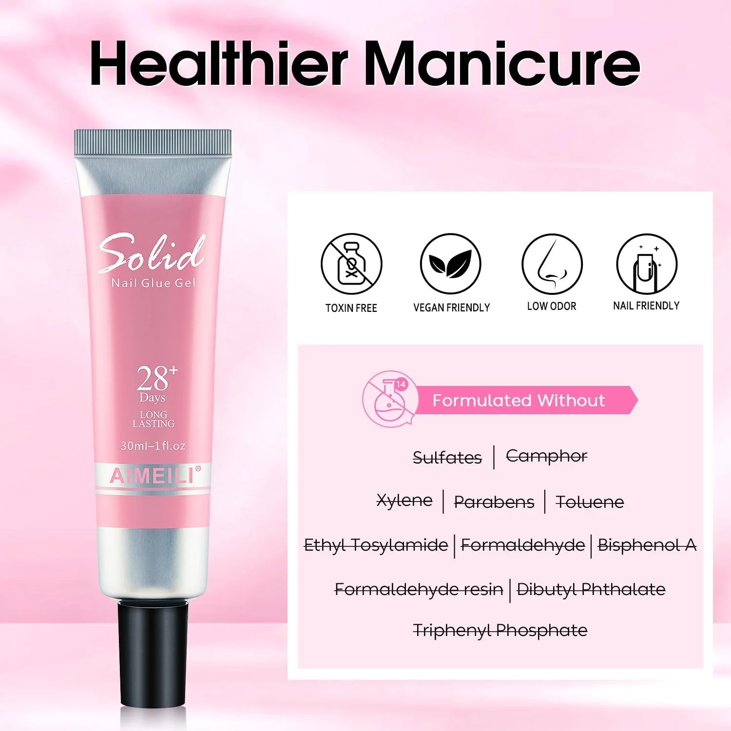 چسب ژل جامد ناخن AIMEILI برای ناخن های مصنوعی، چسب ژل ناخن، ژل نرم، چسب قوی برای نگین و اکستنشن ناخن، نیاز به خشک شدن با لامپ