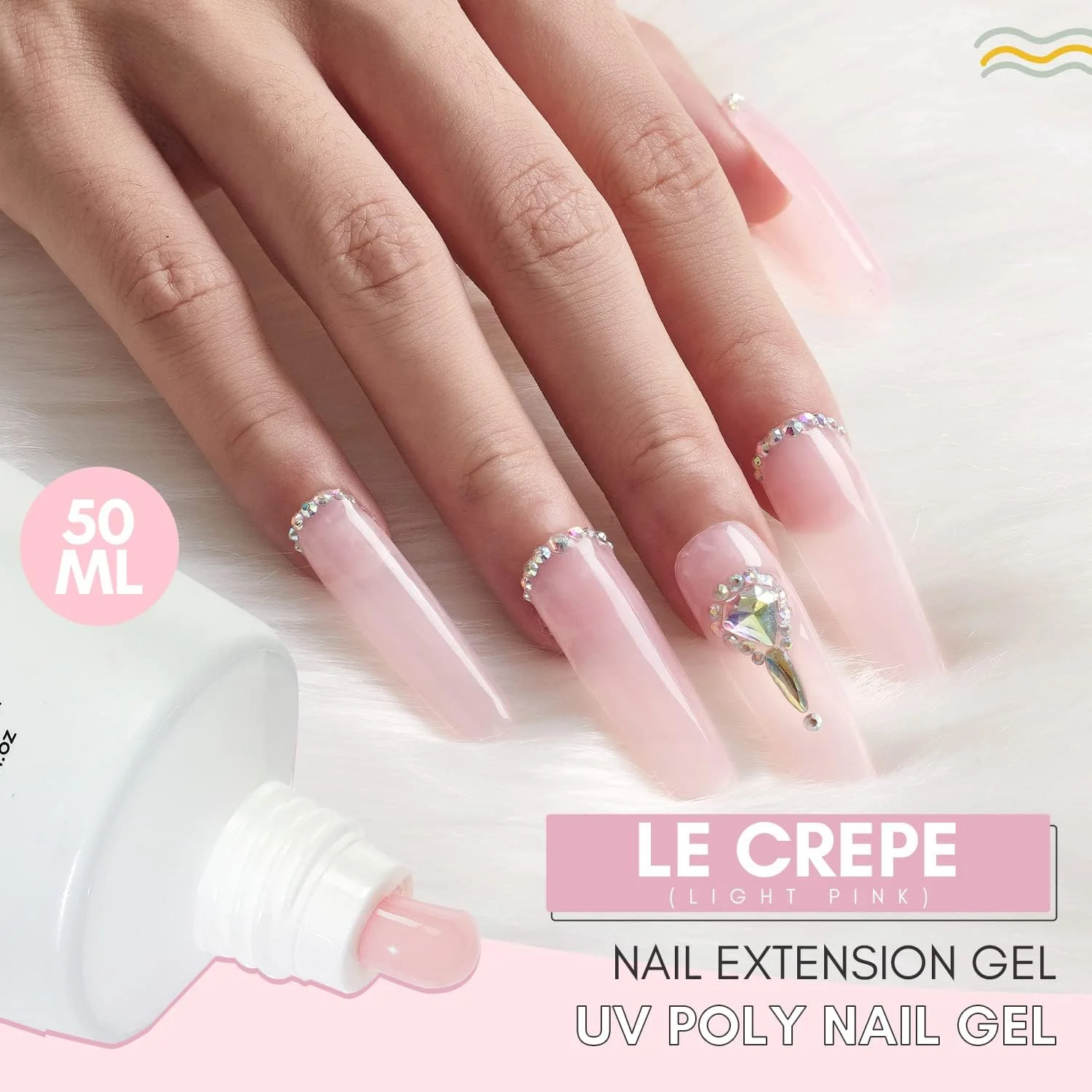 ژل اکستنشن ناخن پلی ماکارت، صورتی روشن - ژل سخت برای ست های هدیه زیبایی، طراحی هنری ترندی تابستانی، استفاده آسان در خانه، 50 میلی لیتر P-21