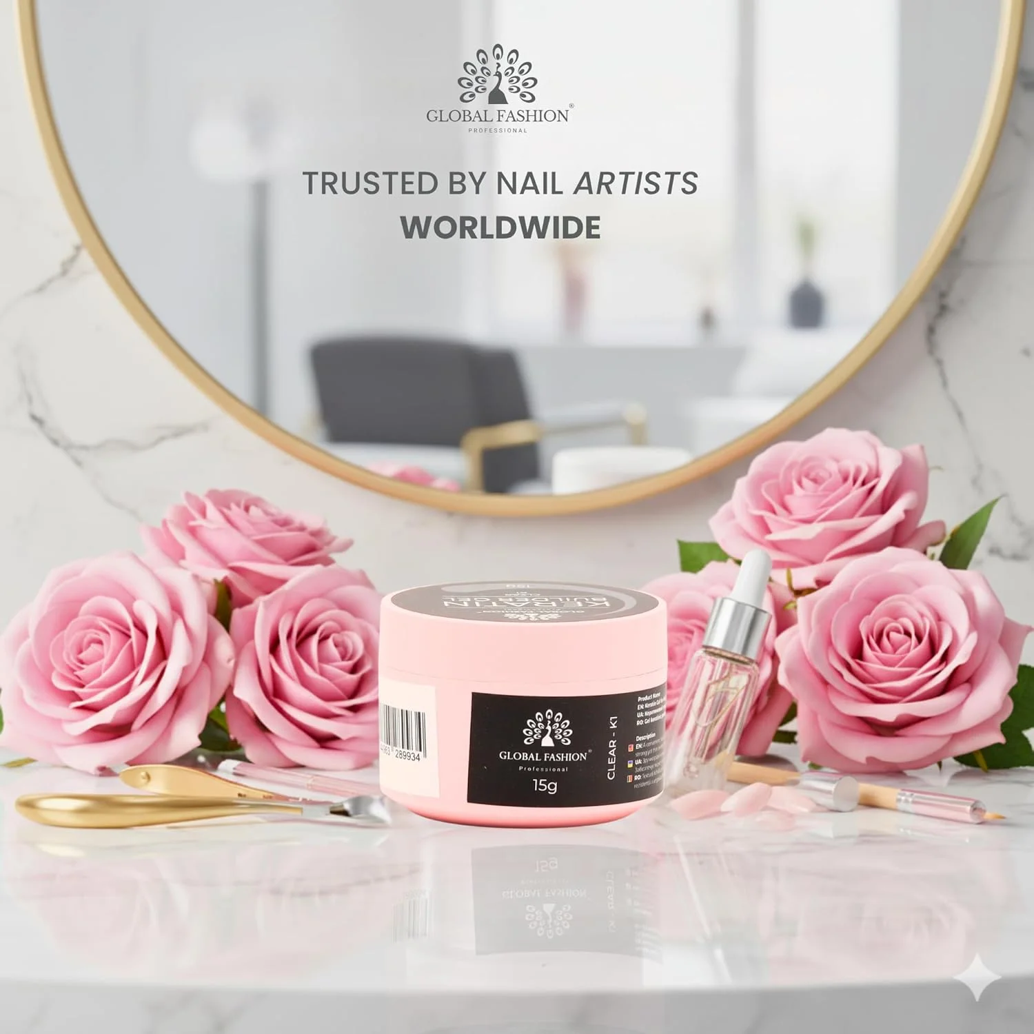 ژل سازنده کراتین 15 گرمی، ژل سخت خود تراز شونده، بادوام و قوی برای پوشش، اکستنشن و ترمیم ناخن، قابل خشک شدن با UV LED، بدون بو، پرداخت سالنی، فرمول تقویت کننده، ماندگاری طولانی (K7 - صورتی ملایم)