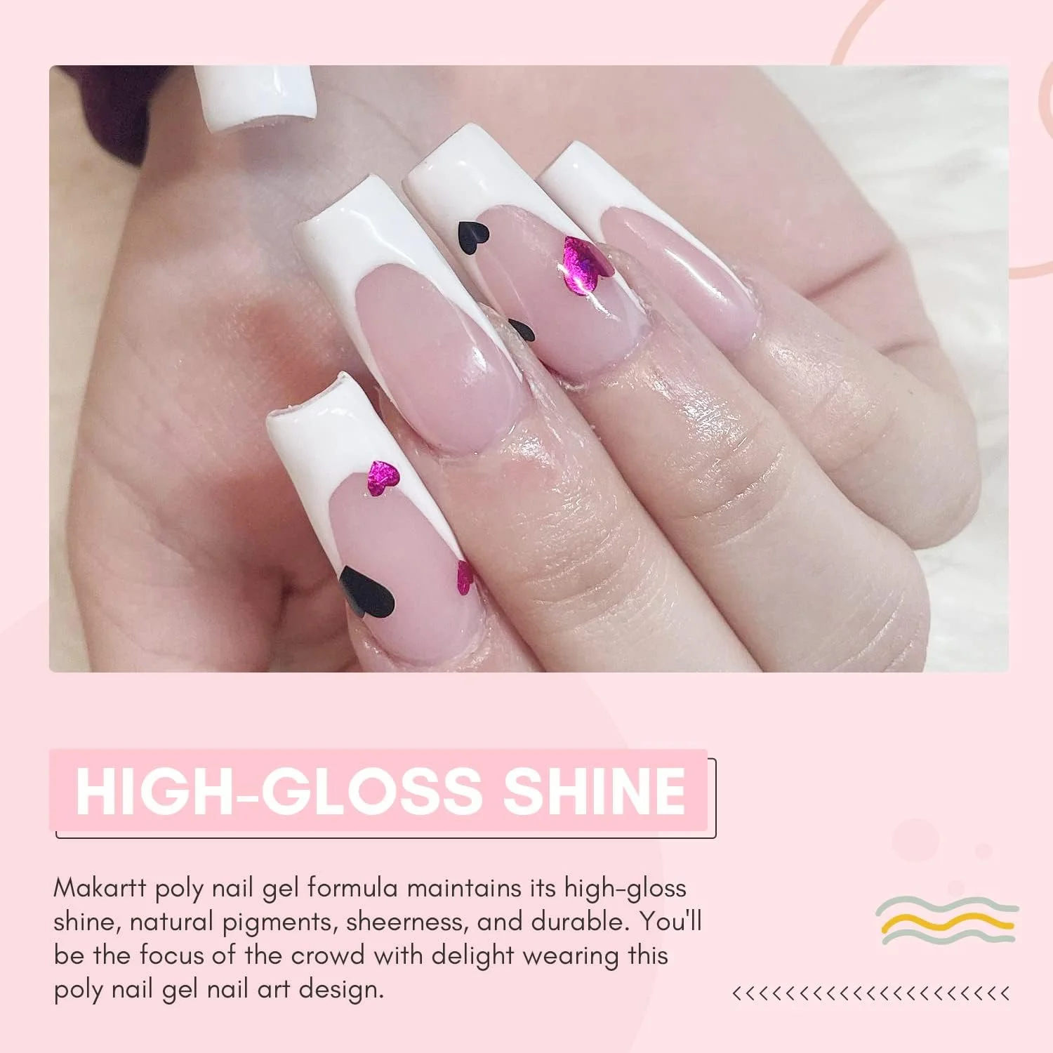 ژل اکستنشن ناخن پلی ماکارت، صورتی روشن - ژل سخت برای ست های هدیه زیبایی، طراحی هنری ترندی تابستانی، استفاده آسان در خانه، 50 میلی لیتر P-21