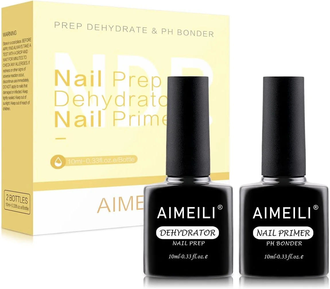 AIMEILI 2 عدد 10 میلی لیتری آماده ساز و زیرساز ناخن، زیرساز خشک کننده هوا برای ناخن های اکریلیک و ناخن های ژلی AIMEILI 2 عدد 10 میلی لیتری آماده ساز و زیرساز ناخن، زیرساز خشک کننده هوا برای ناخن های اکریلیک و ناخن های ژلی