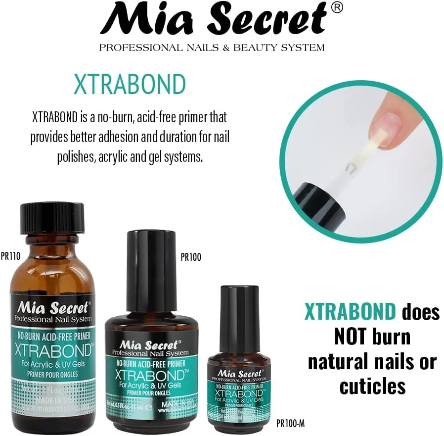 آمادهساز حرفهای ناخن Mia Secret، متعادلکننده pH و خشککننده و پرایمر بدون اسید XtraBond، ۱۵ میلیلیتر آمادهساز حرفهای ناخن Mia Secret، متعادلکننده pH و خشککننده و پرایمر بدون اسید XtraBond، ۱۵ میلیلیتر