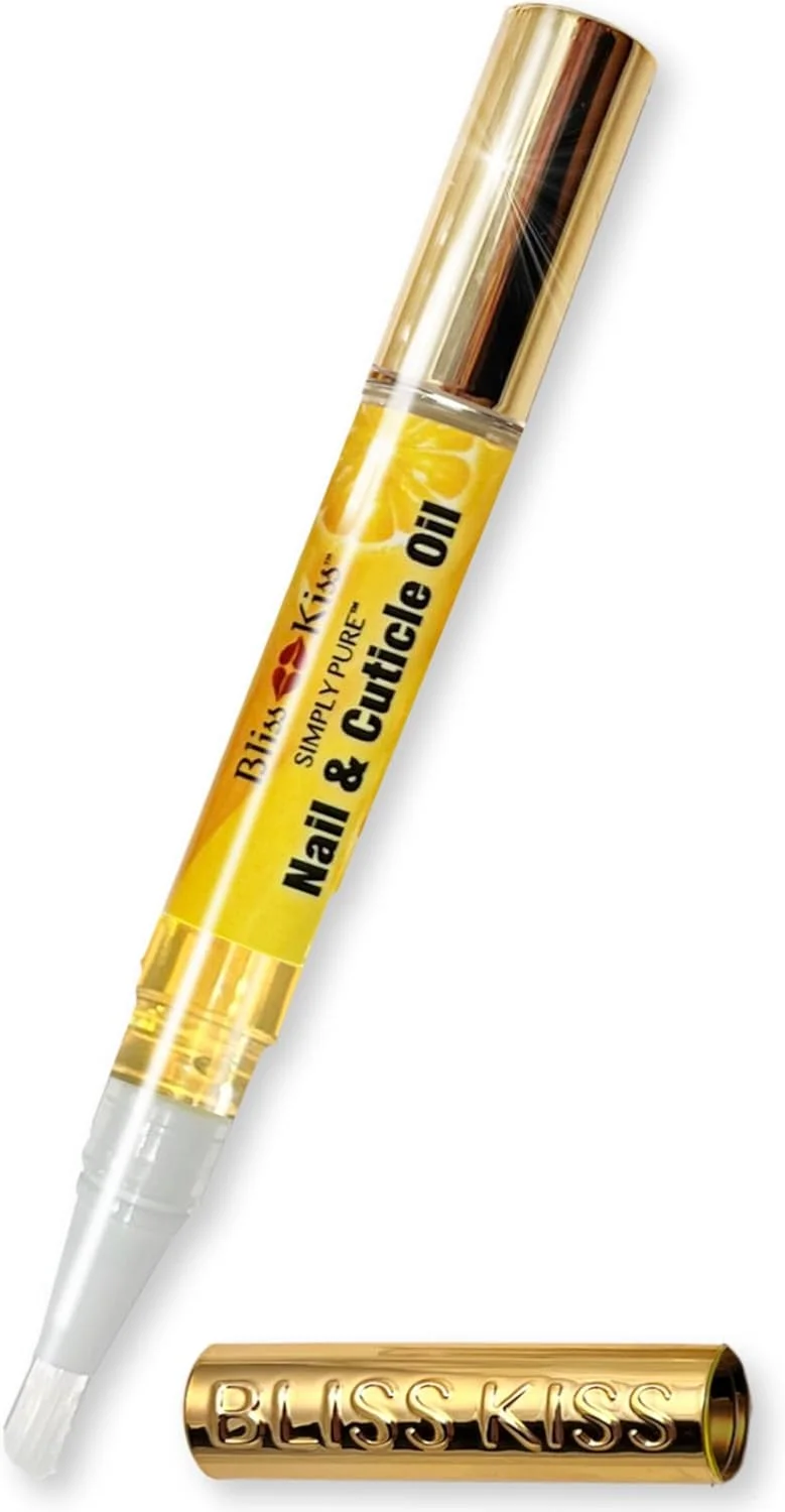 قلم روغن کوتیکول ناخن Bliss Kiss با رایحه ترد، حاوی ویتامین E و جوجوبا - تقویت کننده و درمان رشد ناخن برای ناخن های شکننده، ورقه ورقه شده و نازک