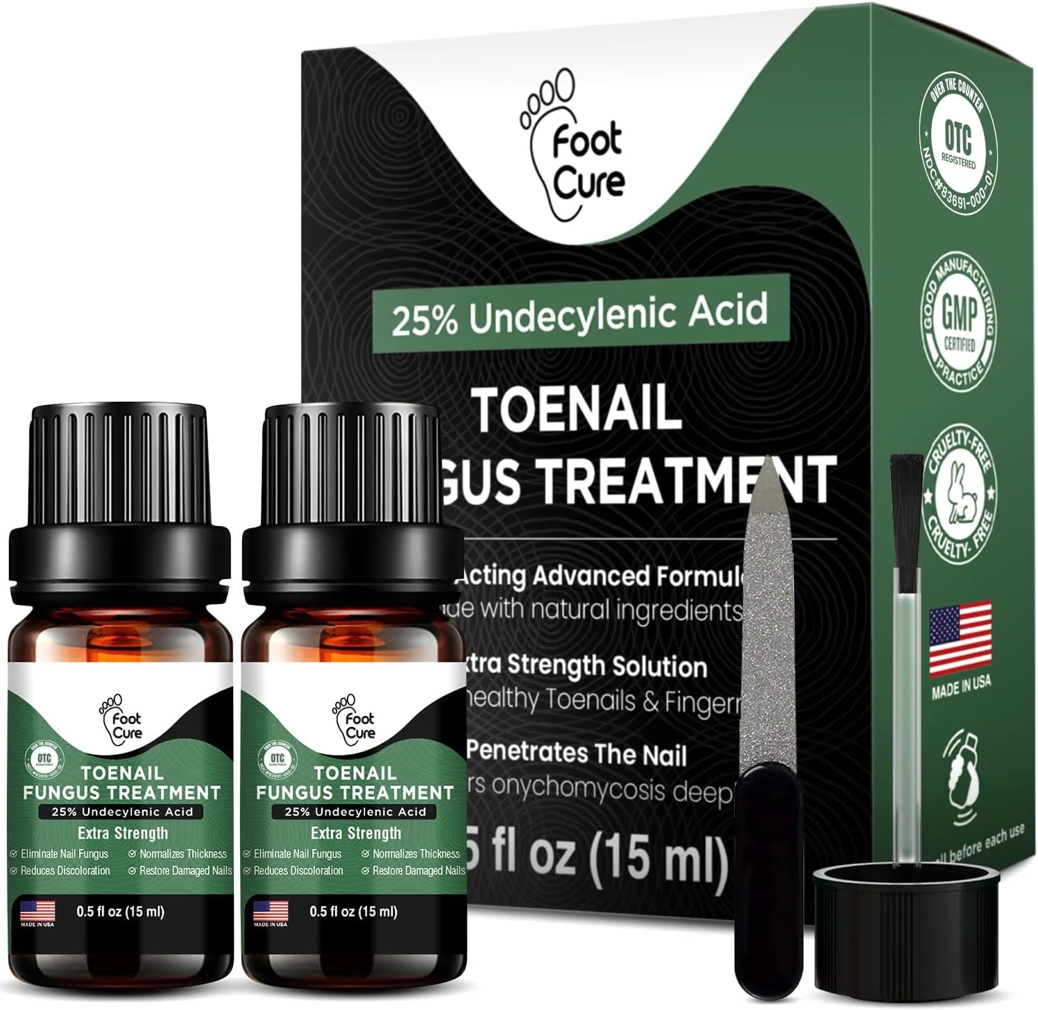 محلول قوی درمان قارچ ناخن دست و پا - تولید شده در آمریکا، بهترین ست ترمیم ناخن، محلول قارچ ناخن انگشتان دست و پا، ترمیم و نوسازی ناخن های قارچی آسیب دیده، ناخن های شکسته، ترک خورده و تغییر رنگ داده، بسته 2 عددی