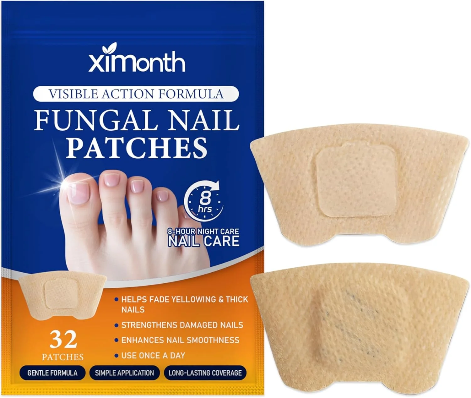 پد ترمیم ناخن پا برای ناخن های آسیب دیده - پد ضد قارچ ناخن پا حاوی گیاه درمنه، زنجبیل و روغن درخت چای - استفاده آسان برای مراقبت از ناخن پا