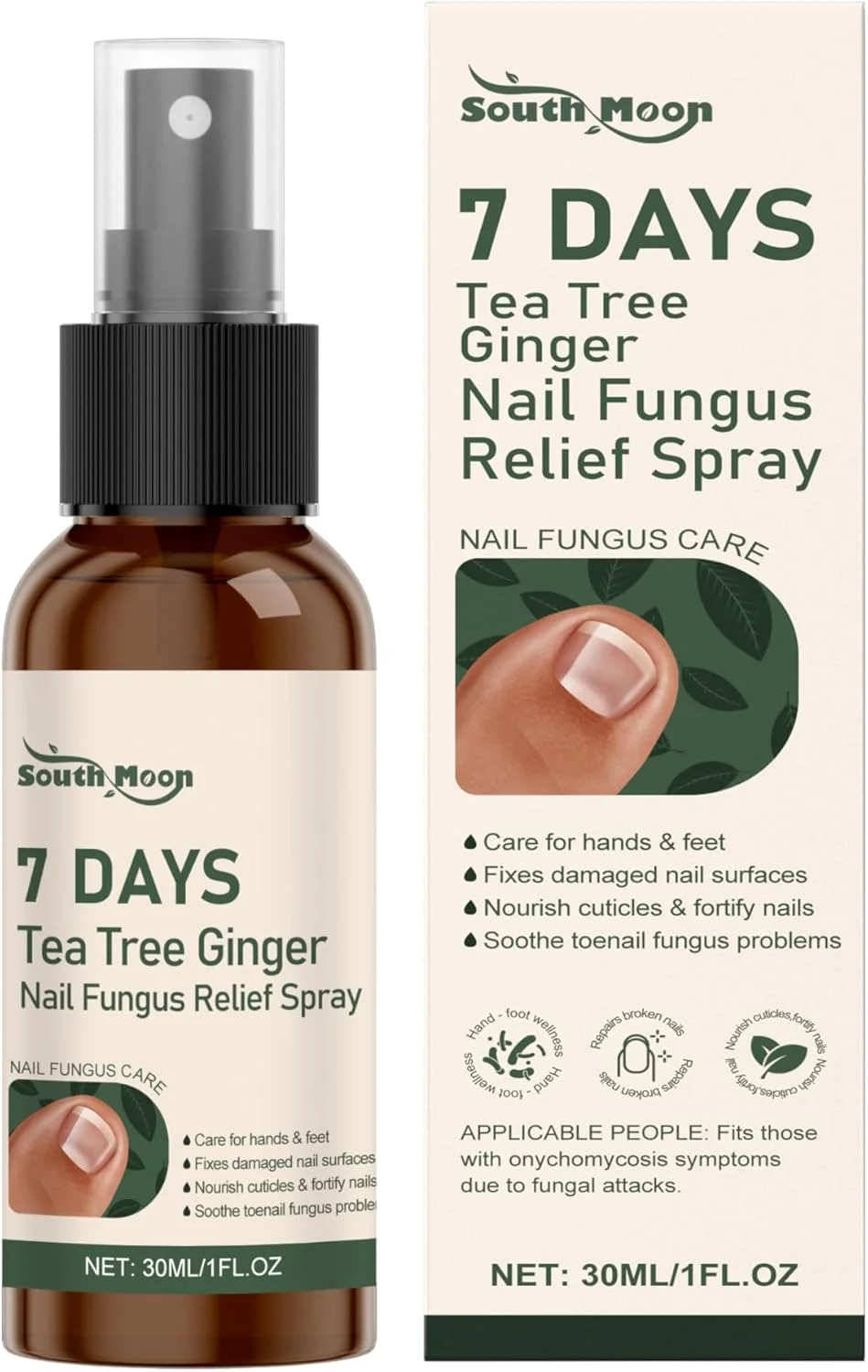 اسپری ضد قارچ پا با روغن درخت چای - اسپری قارچ ناخن و پا برای پاها - اسپری ضد باکتری درخت چای - اسپری لایه بردار سریع جذب شونده پا با درخت چای