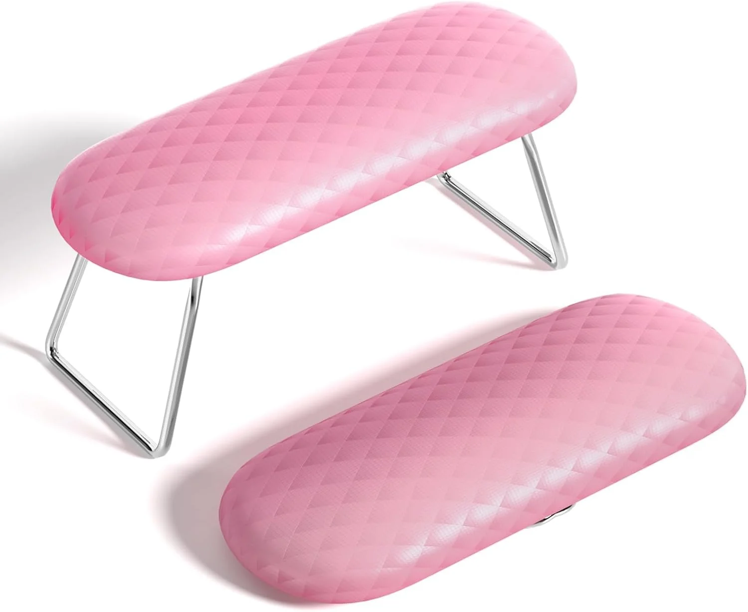 تکیه گاه دست ناخن AORAEM، بالش دستی مانیکور چرمی میکروفیبر، میز ایستگاه حرفه ای برای استفاده در سالن (صورتی)