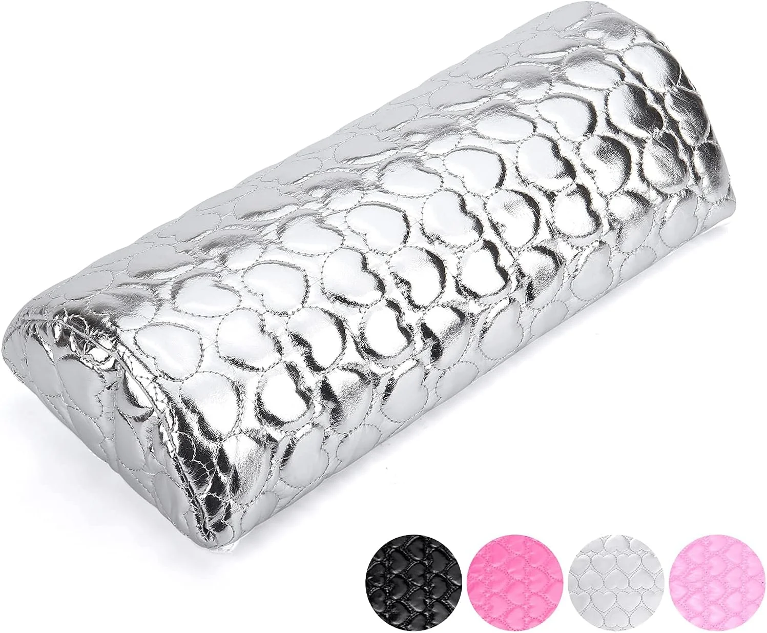 بالشتک زیر دستی ناخن Deciniee، زیر دستی ناخن چرمی PU قابل شستشو، بالشتک جداشدنی مانیکور، ابزار لوازم جانبی طراحی ناخن برای تکنسین های ناخن (نقره ای)