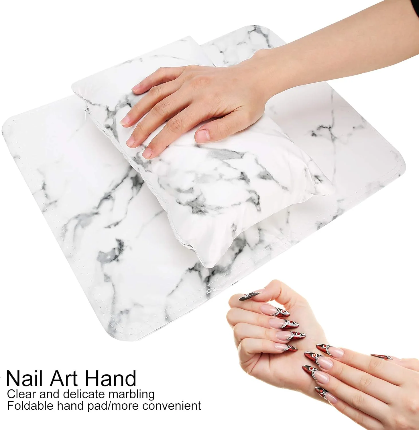 پد میز طراحی ناخن، بالشتک دستی قابل حمل و شستشو، ضد لغزش مناسب برای استفاده خانگی و سالن ناخن (سفید) پد میز طراحی ناخن، بالشتک دستی قابل حمل و شستشو، ضد لغزش مناسب برای استفاده خانگی و سالن ناخن (سفید)