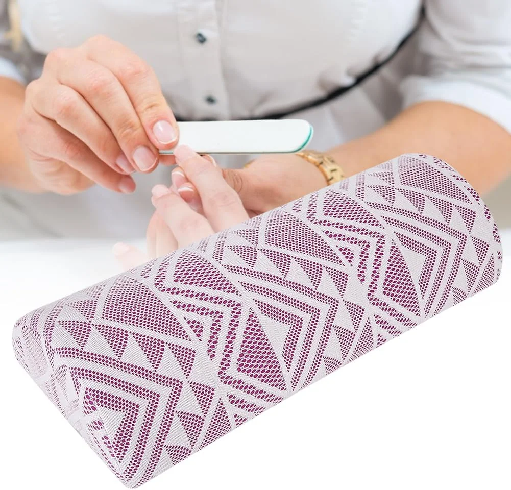 بالشتک طراحی ناخن، بالش دستی نرم و راحت برای کاهش خستگی در سالن (هندسه بنفش) بالشتک طراحی ناخن، بالش دستی نرم و راحت برای کاهش خستگی در سالن (هندسه بنفش)