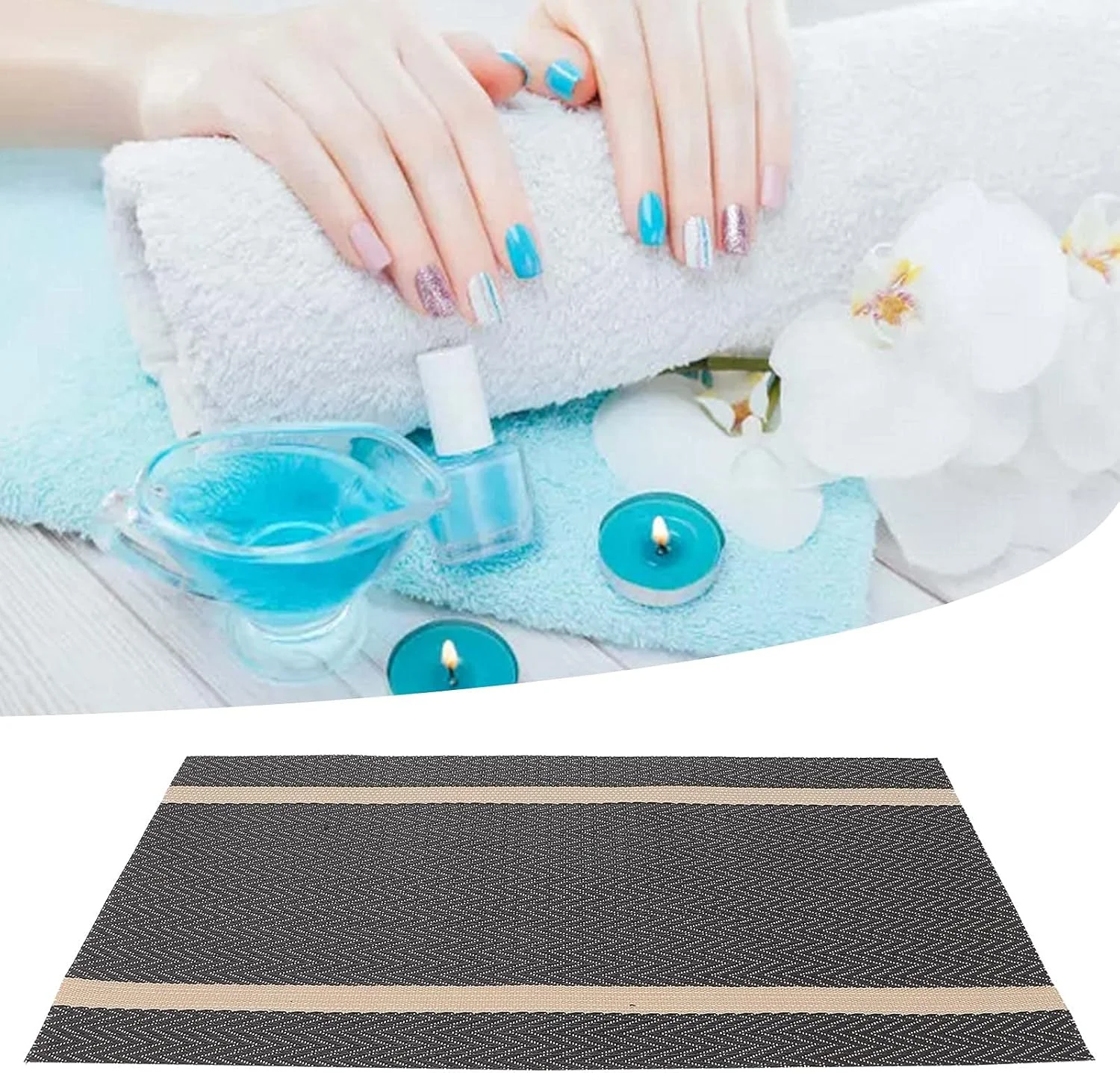 پد زیر دستی ناخن، زیرانداز شیک و سبک میز مانیکور برای تمرین ناخن مناسب سالن های حرفه ای و نمایش طراحی ناخن (قهوه ای ساده) پد زیر دستی ناخن، زیرانداز شیک و سبک میز مانیکور برای تمرین ناخن مناسب سالن های حرفه ای و نمایش طراحی ناخن (قهوه ای ساده)