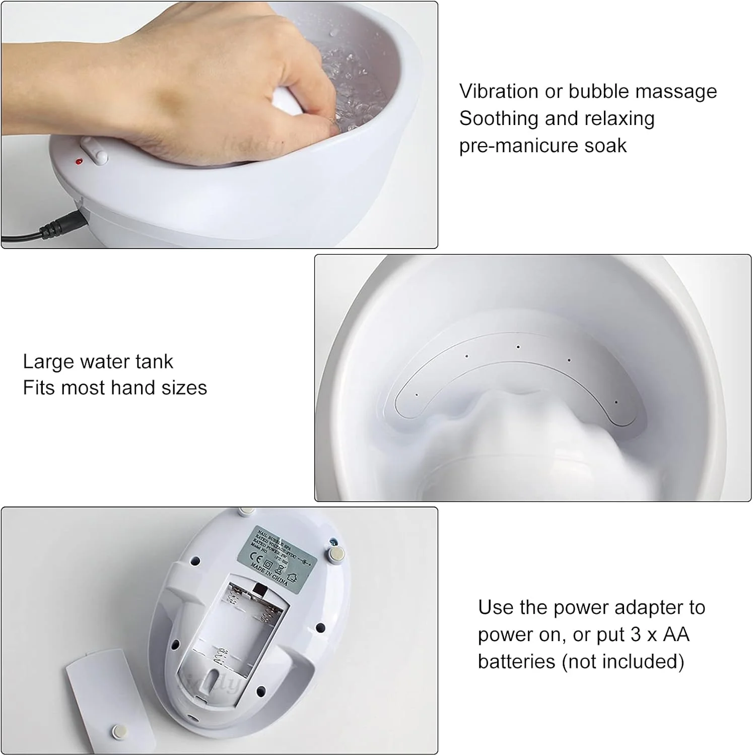 کاسه برقی خیساندن ناخن، دستگاه ماساژ حباب ارتعاشی دست برای سالن زیبایی و خانه، ابزار مراقبت از دست مانیکور ناخن (آمریکا) کاسه برقی خیساندن ناخن، دستگاه ماساژ حباب ارتعاشی دست برای سالن زیبایی و خانه، ابزار مراقبت از دست مانیکور ناخن (آمریکا)