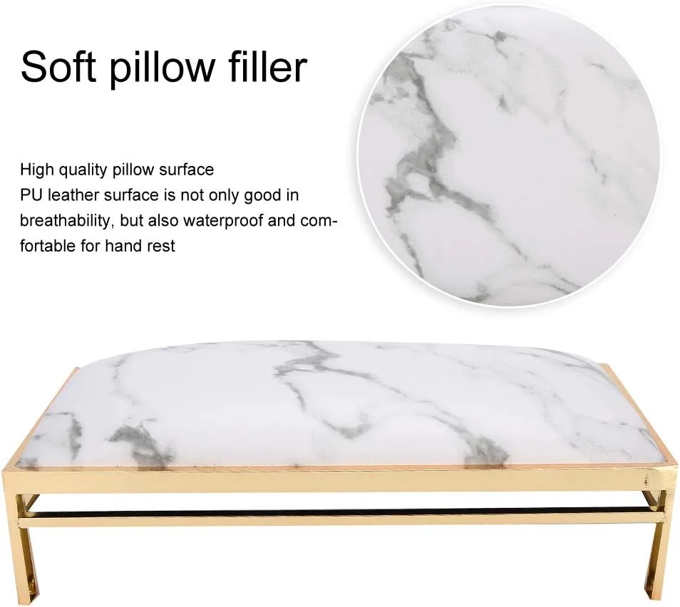 میز ناخن، تکیه گاه دست برای ناخن، بالشتک چرمی PU برای مانیکور، مناسب سالن های آرایشی و منزل (طرح سنگ مرمر)