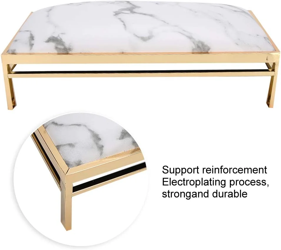 میز ناخن، تکیه گاه دست برای ناخن، بالشتک چرمی PU برای مانیکور، مناسب سالن های آرایشی و منزل (طرح سنگ مرمر)