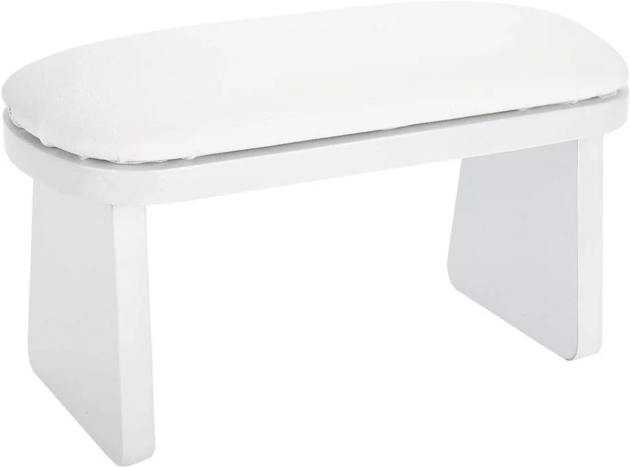 بالشتک زیر دستی ناخن، زیر دستی مانیکور، نگهدارنده مچ دست، ابزار لوازم جانبی هنر ناخن چرمی مصنوعی برای خانه/سالن ناخن (سفید)