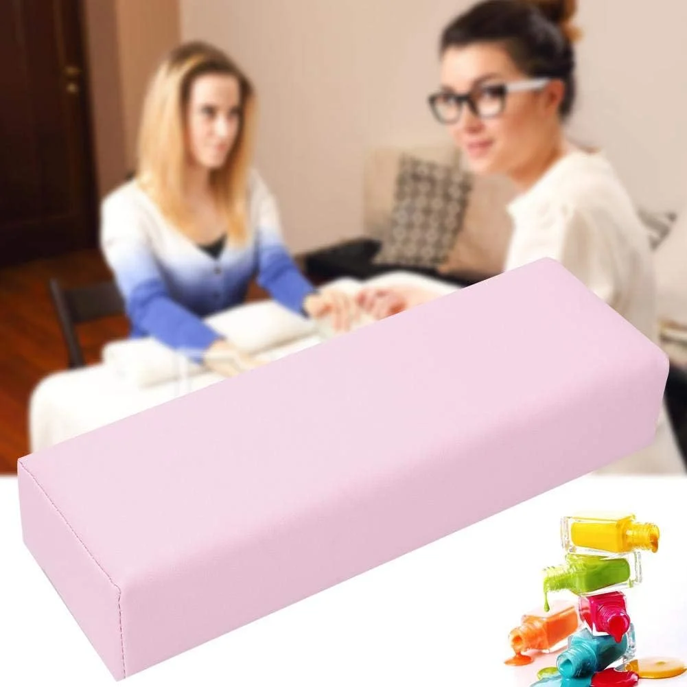 بالشتک طراحی ناخن، 2 رنگ بالشت نرم زیر دستی برای ابزار مانیکور سالن زیبایی (صورتی)