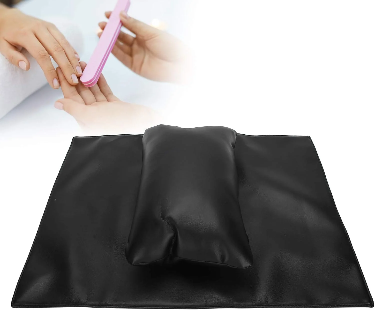 بالشتک دستی، بالشتک دستی هنر ناخن ضد آب نگهدارنده دست مانیکور تشک کوسن استراحت ناخن قابل جابجایی (مشکی)