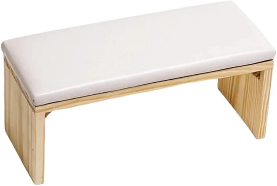 بالشتک تکیه گاه دست ناخن، تکیه گاه چوبی دست، بالشتک میز مانیکور، بالشتک دست برای تکیه گاه دست مانیکور، سفید